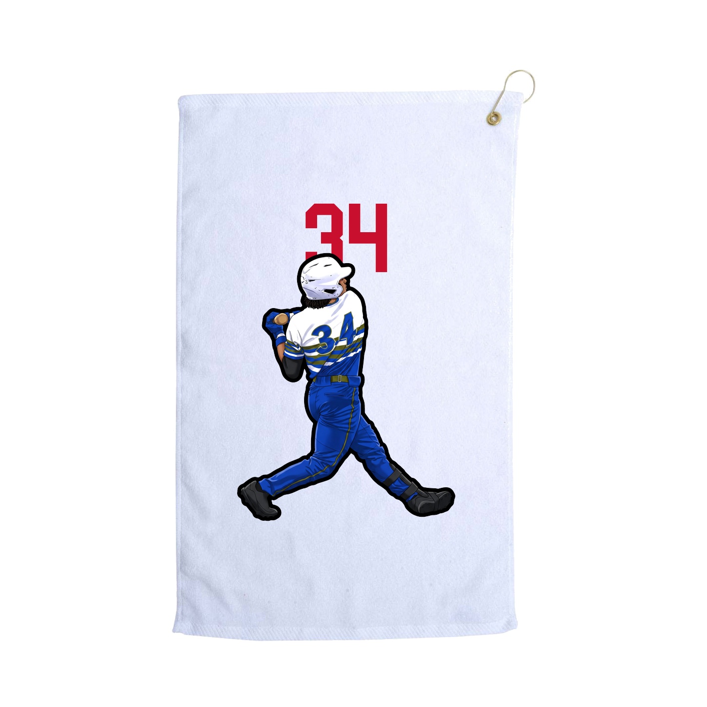 Golf Towel — Number Top in White