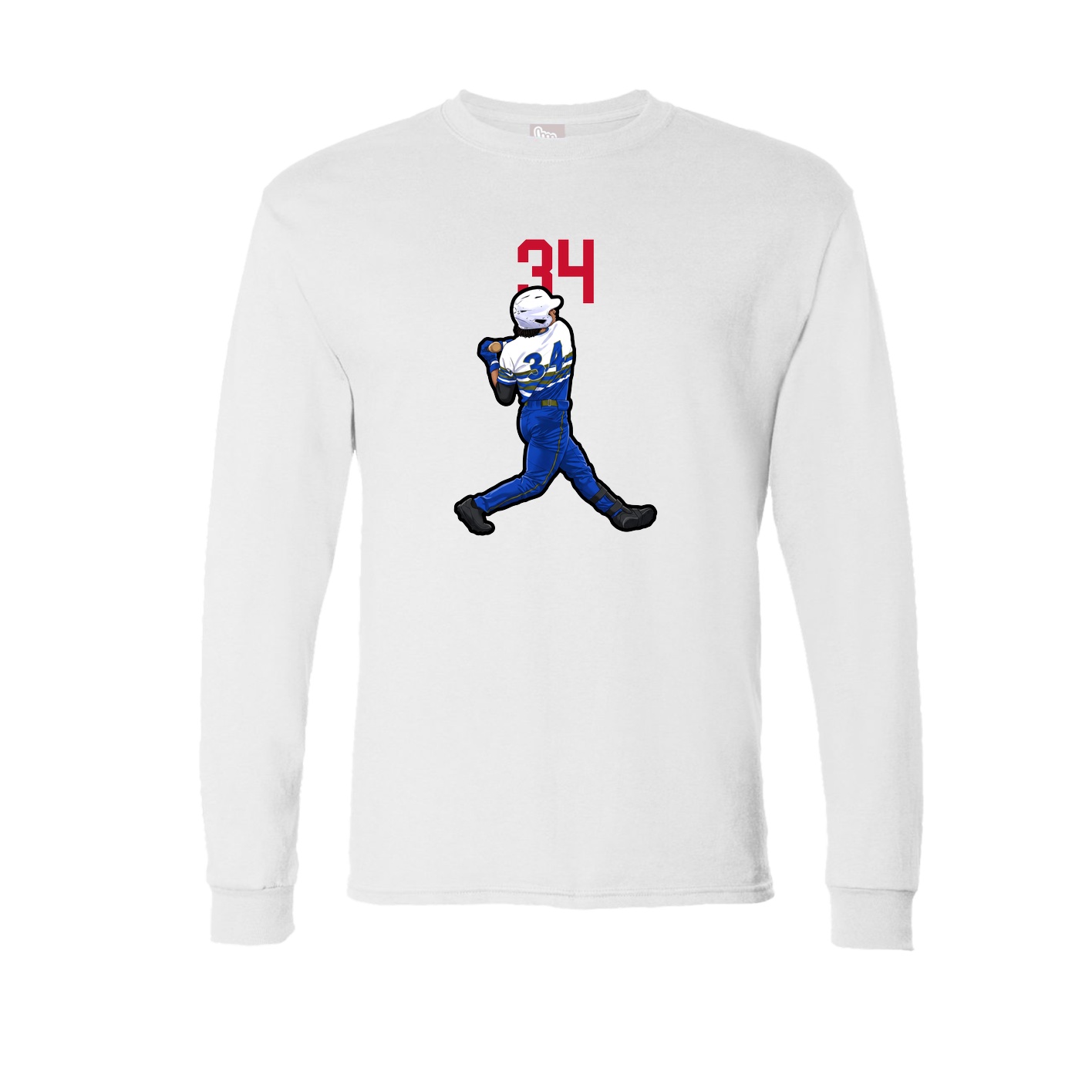 Long Sleeve Tee — Number Top in White