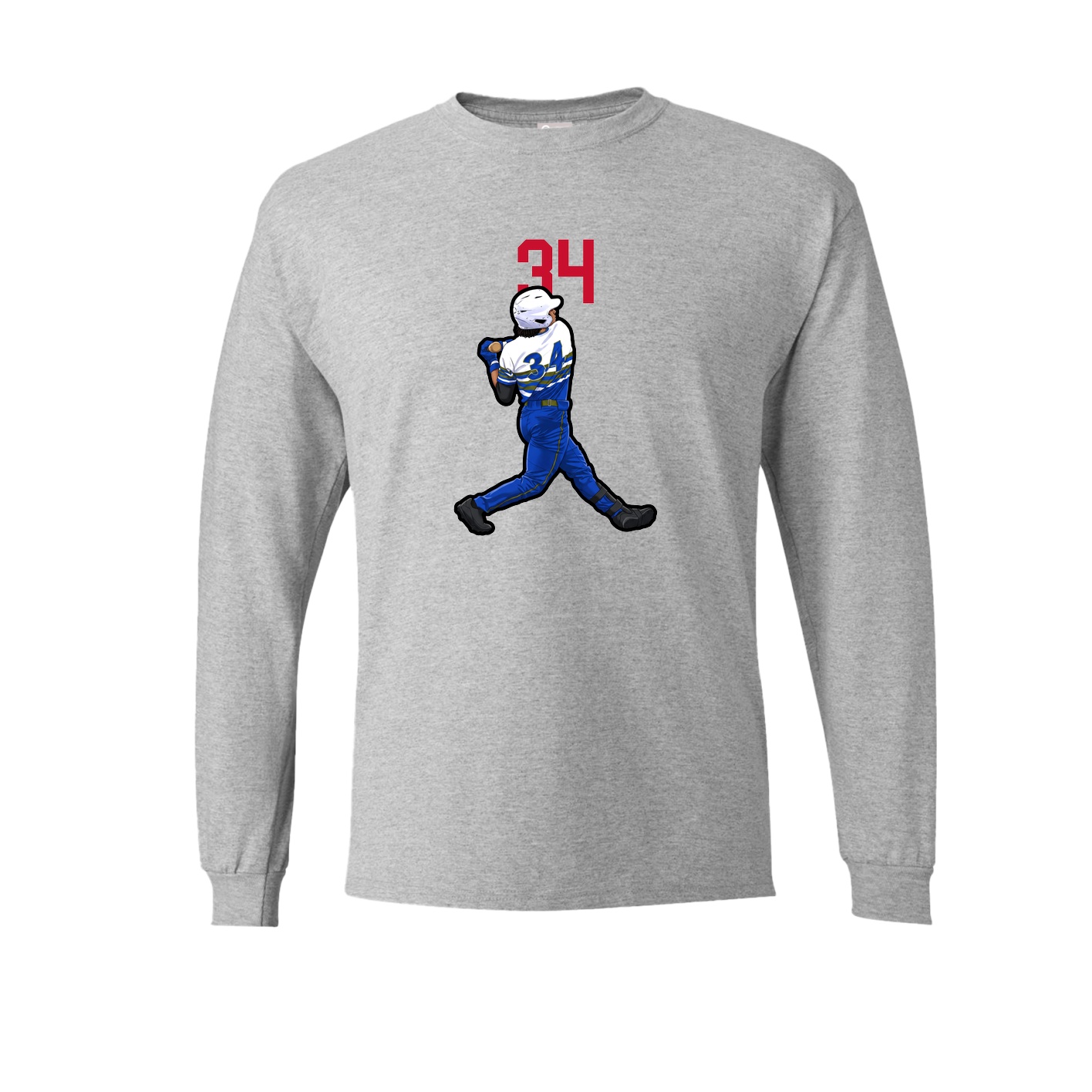 Long Sleeve Tee — Number Top in Grey
