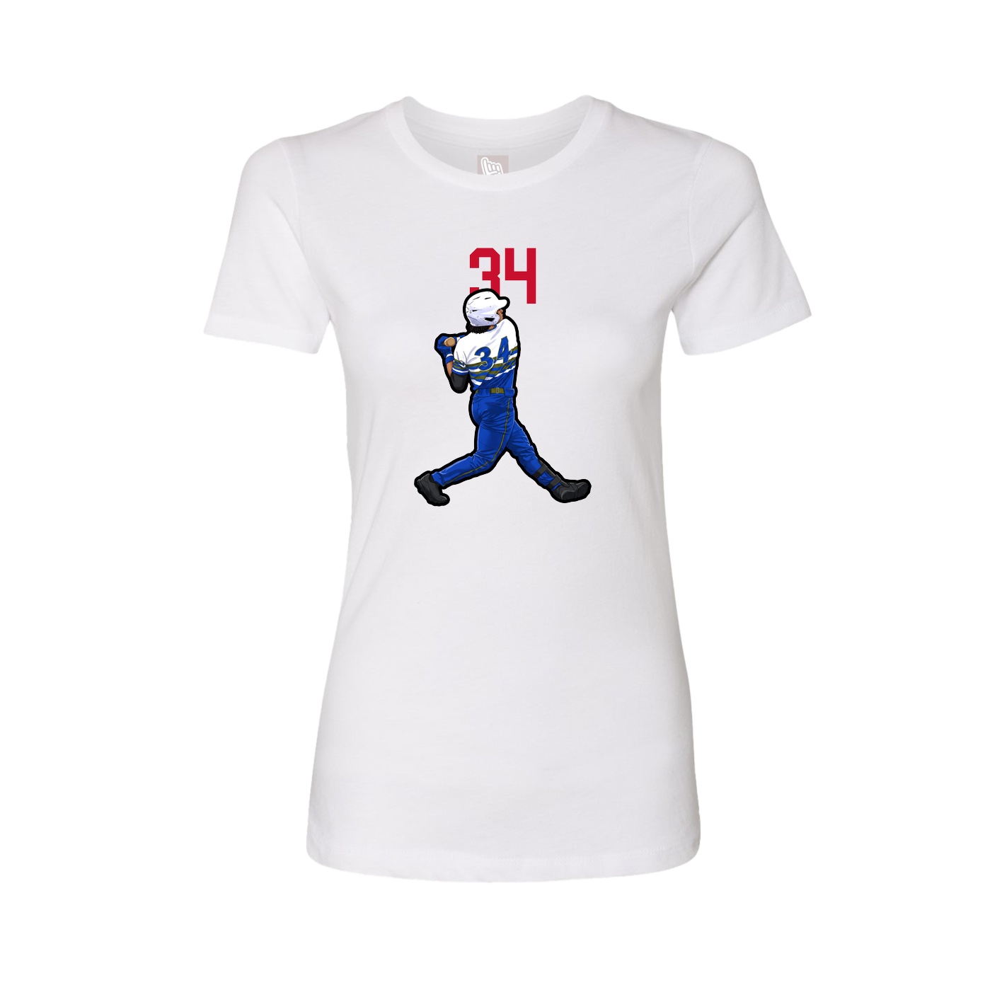 Fitted Women's Tee — Number Top in White