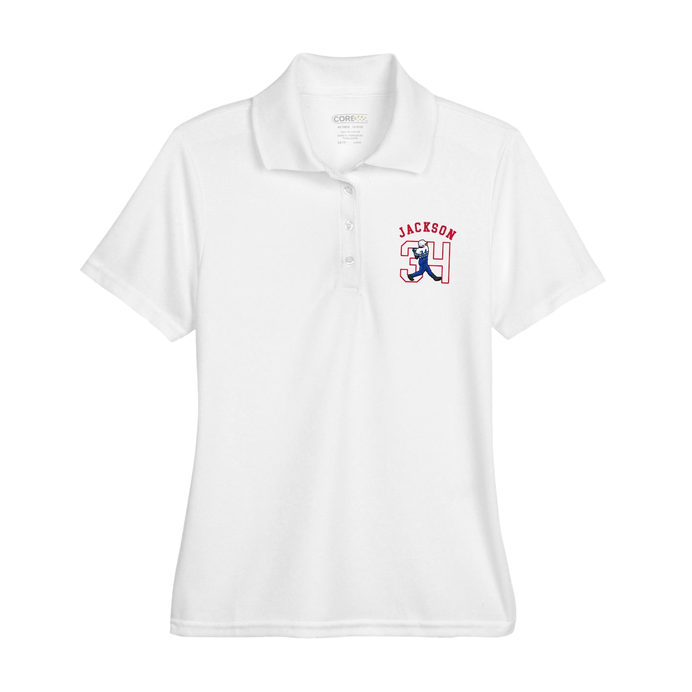 Womens Performance Polo — Shirsey Arch in White