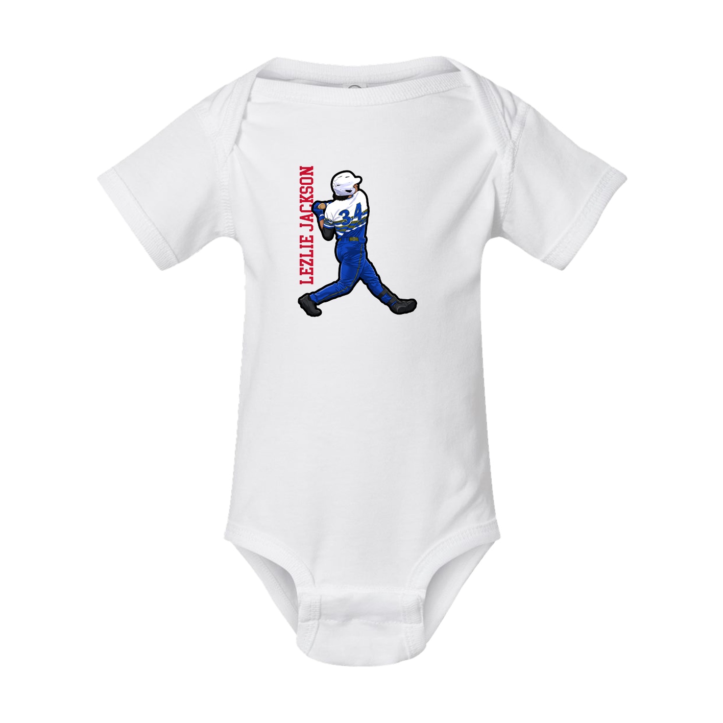 Baby Onesie — Name Vertical in White