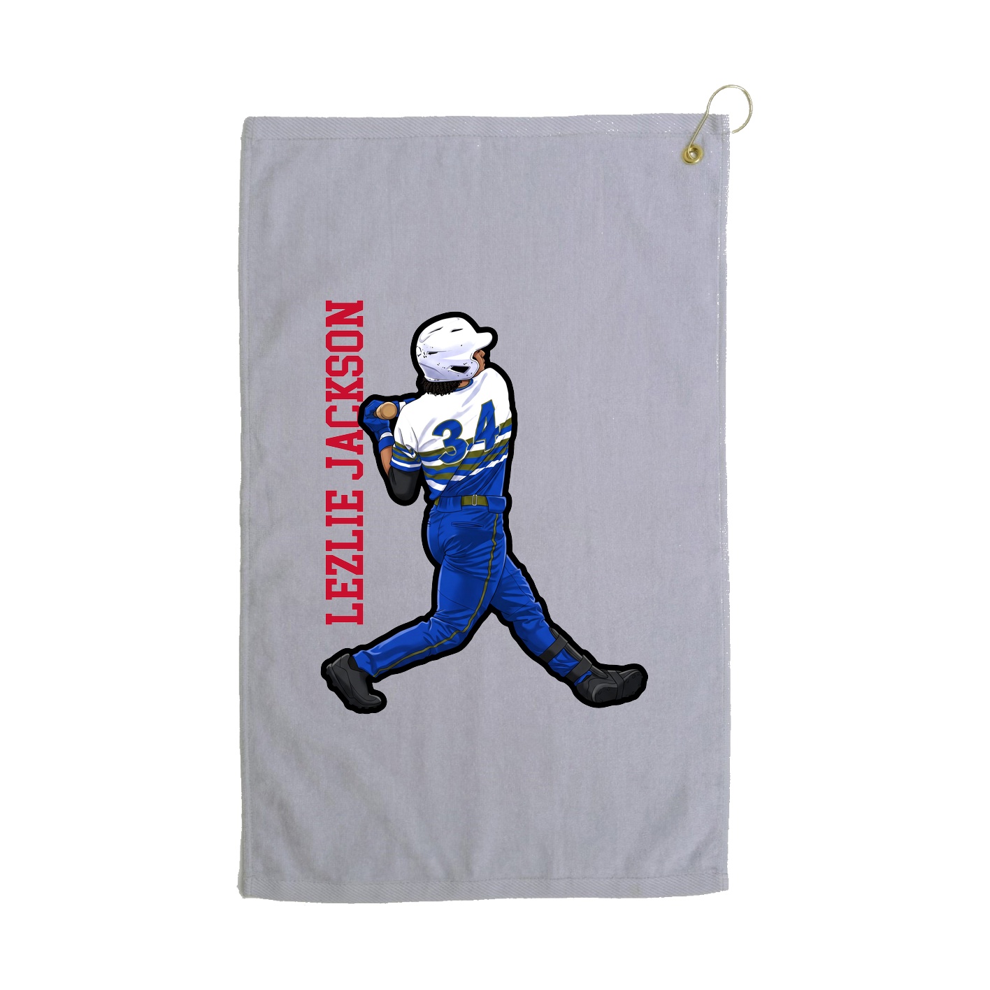 Golf Towel — Name Vertical in Grey