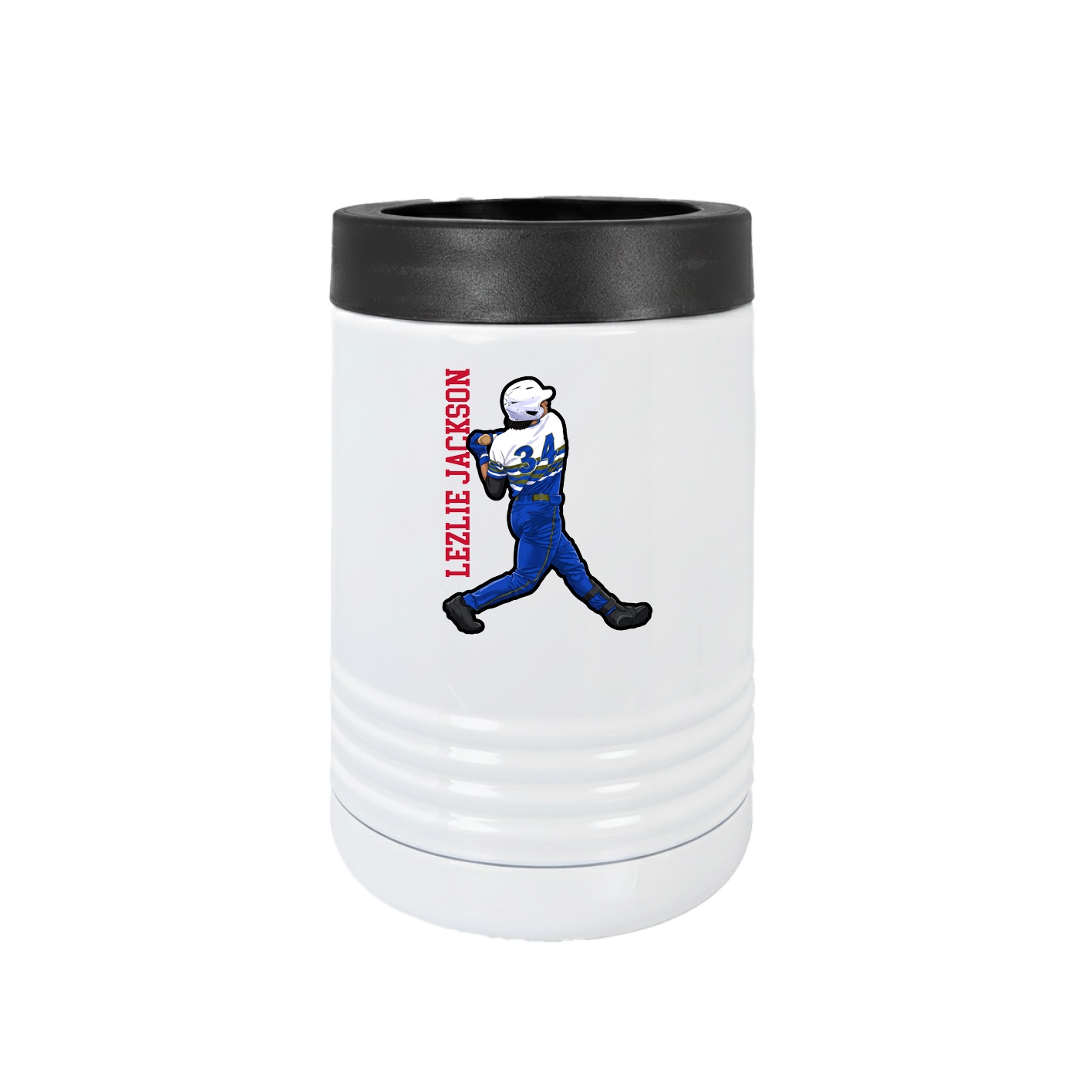 Beverage Holder — Name Vertical in White