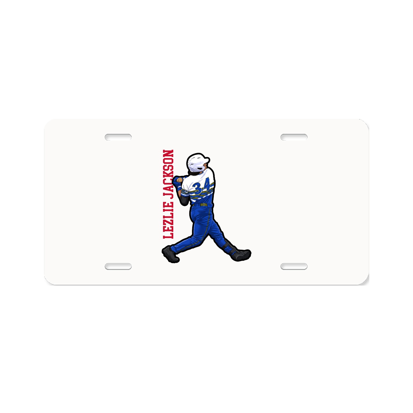 License Plate — Name Vertical in Classic
