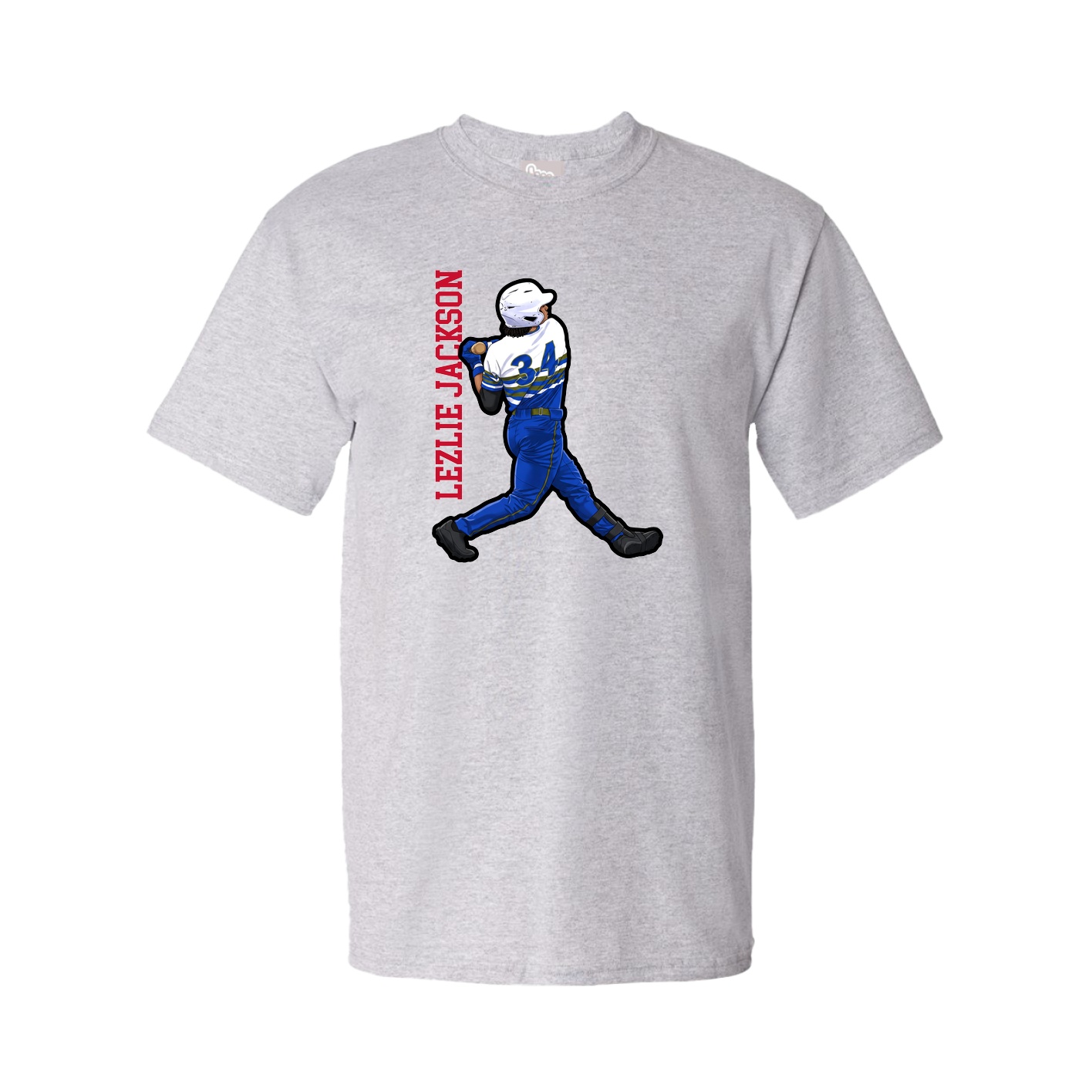 Tee — Name Vertical in Grey