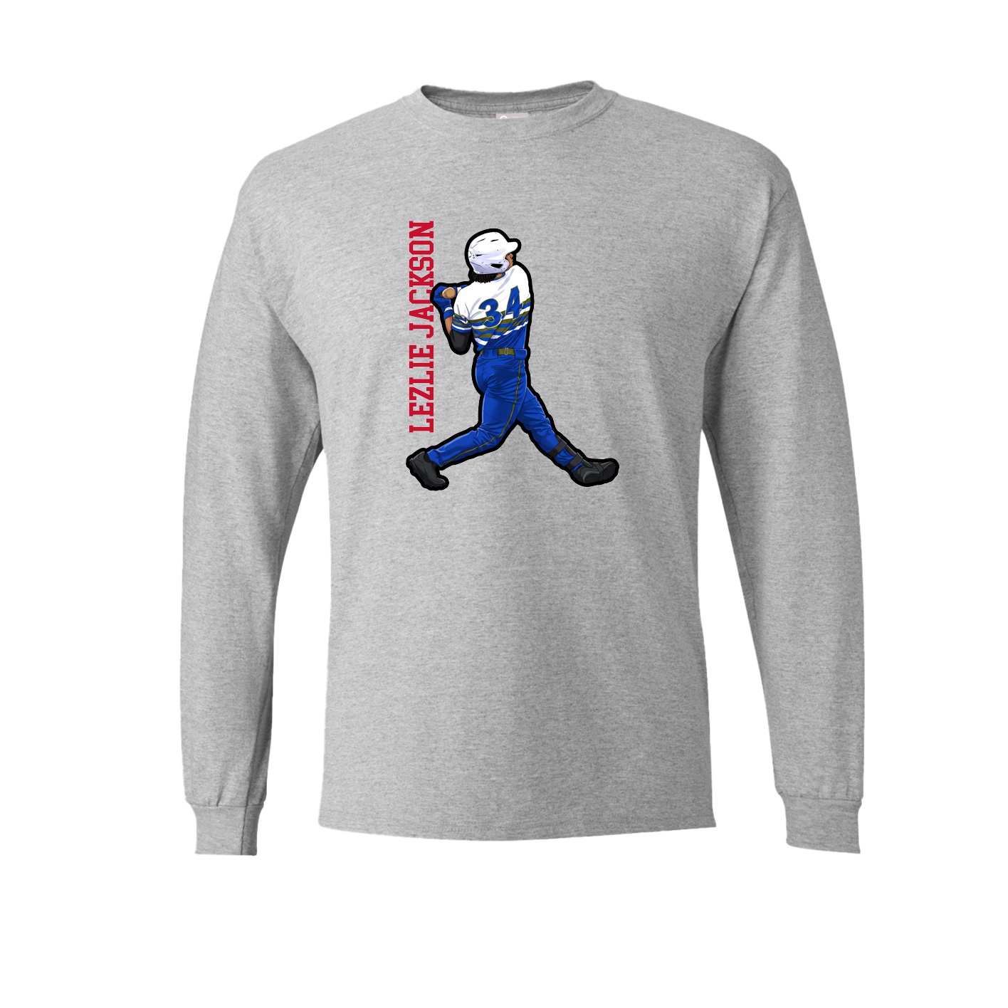 Long Sleeve Tee — Name Vertical in Grey