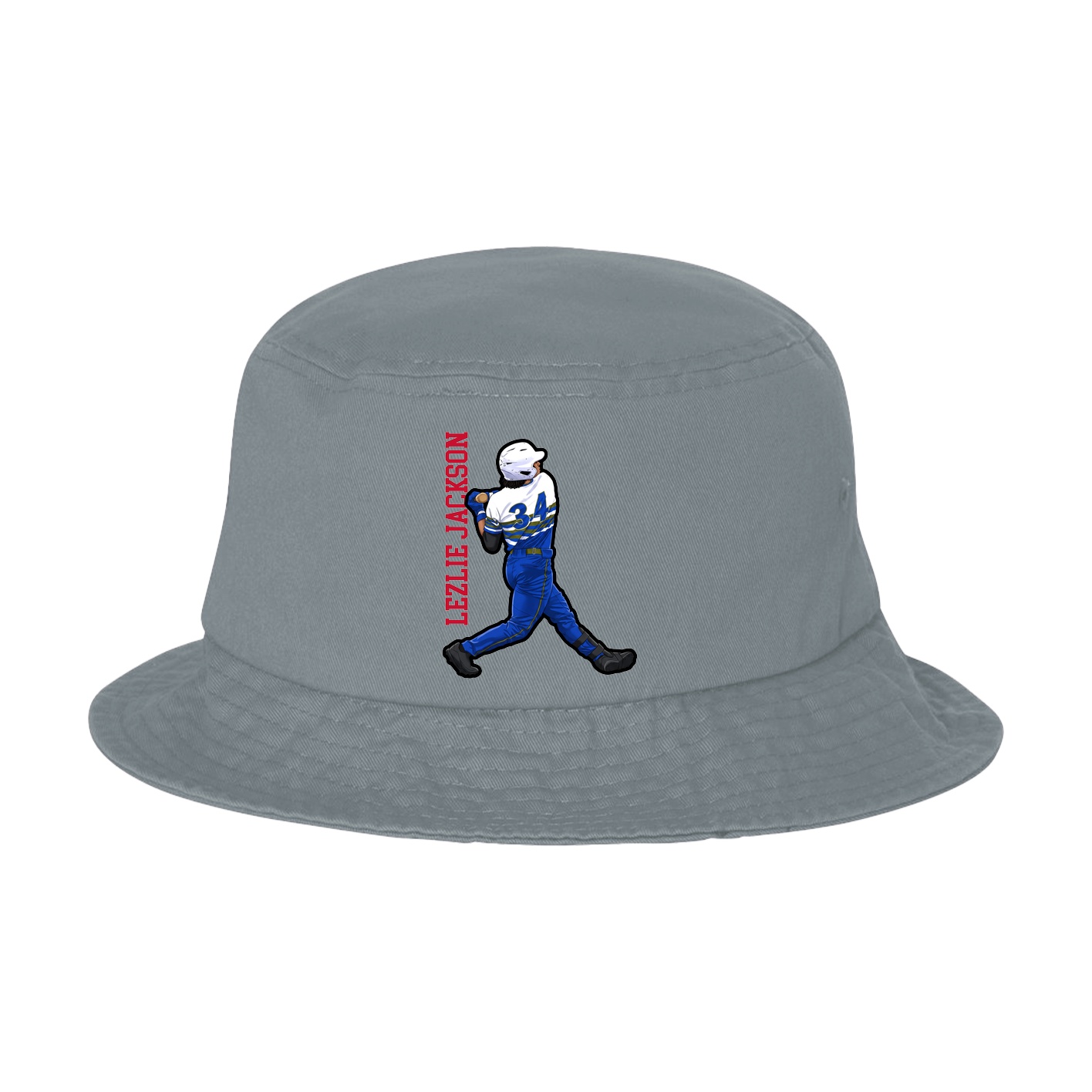 Bucket Cap — Name Vertical in Grey