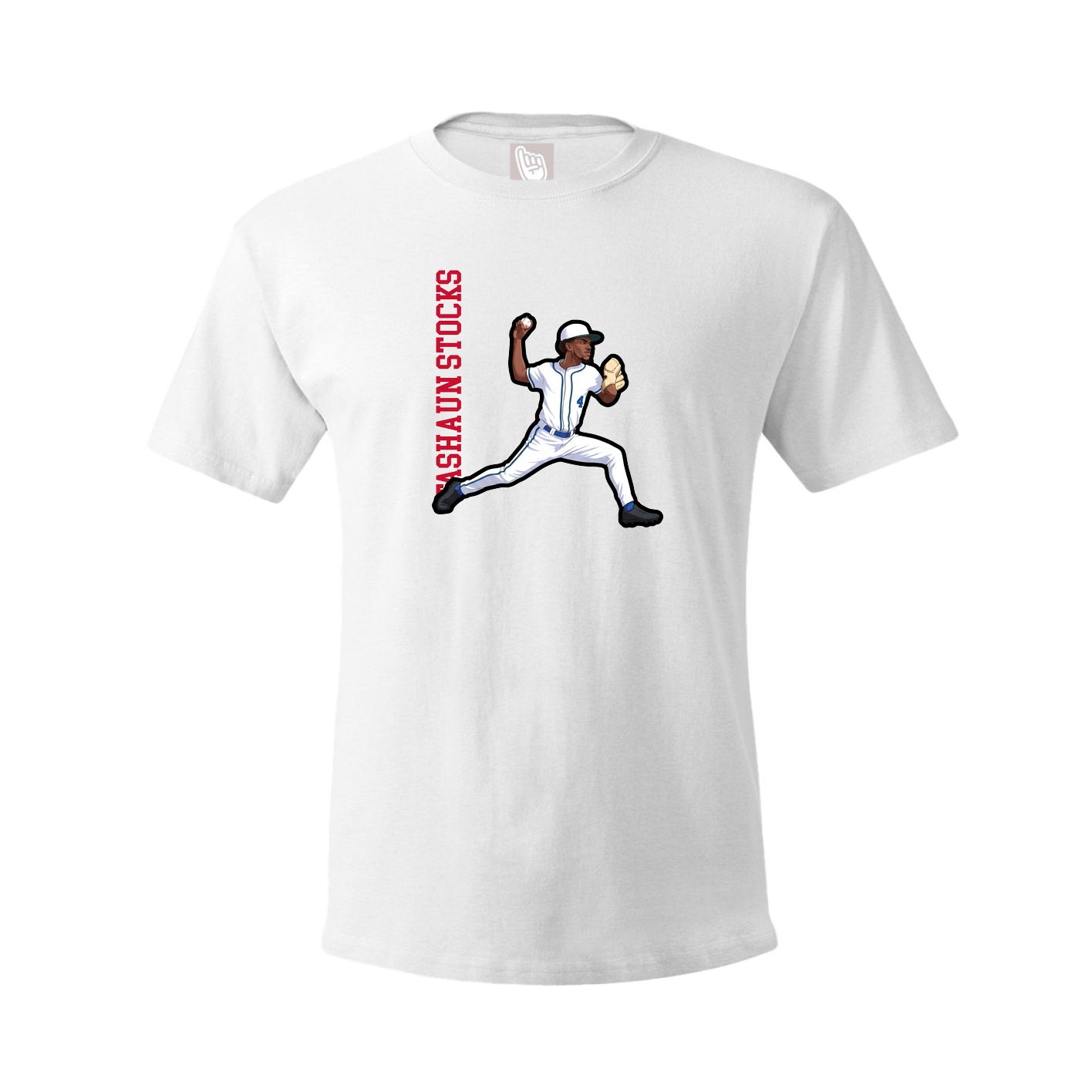 Youth Tee — Name Vertical in White