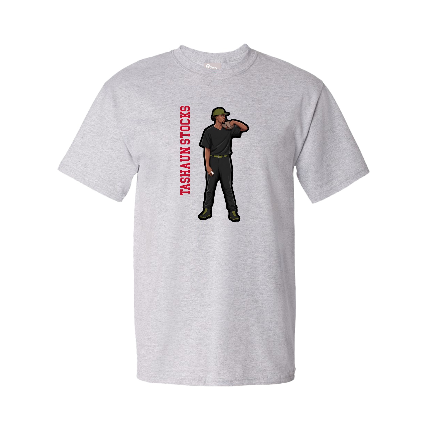 Tee — Name Vertical in Grey