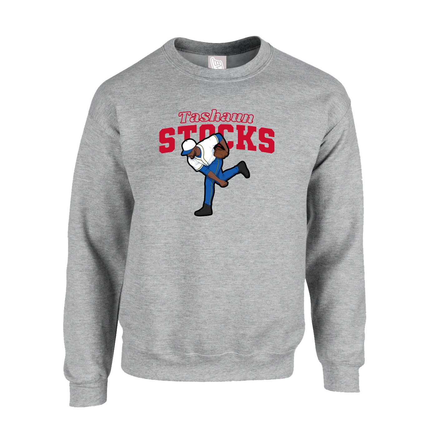Fleece Crew — Name Arch in Grey