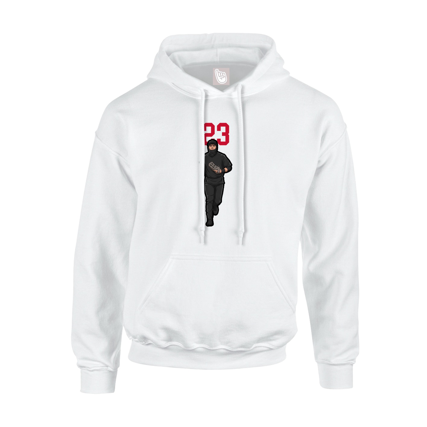 Youth Hoodie — Number Top in White