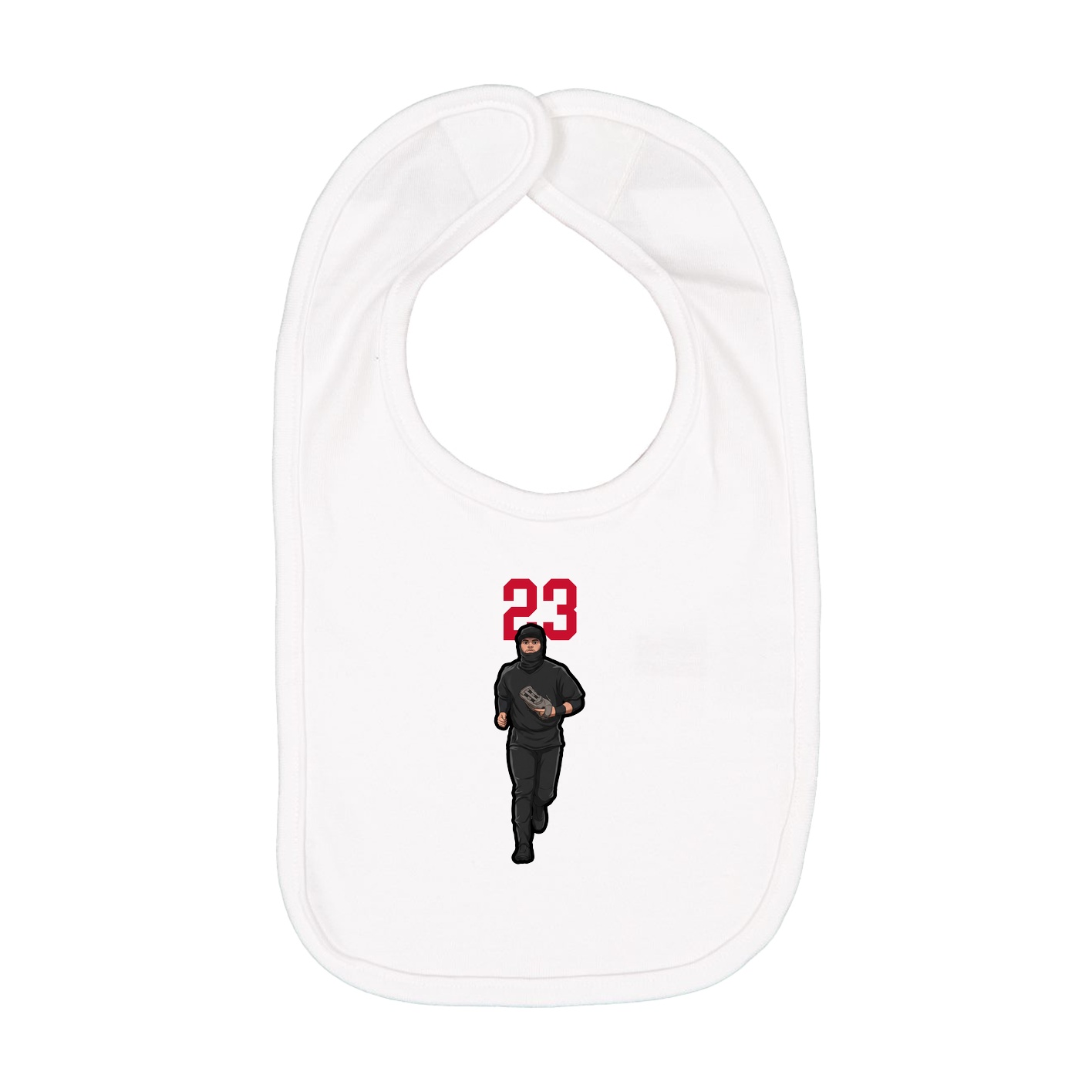 Infant Bib — Number Top in White