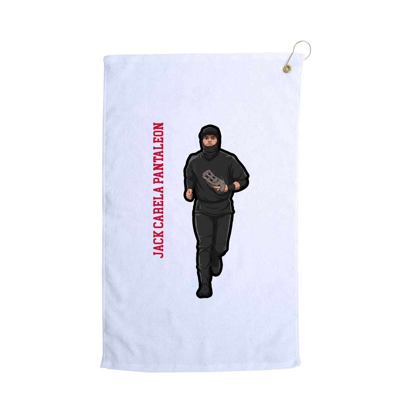 Golf Towel — Name Vertical in White