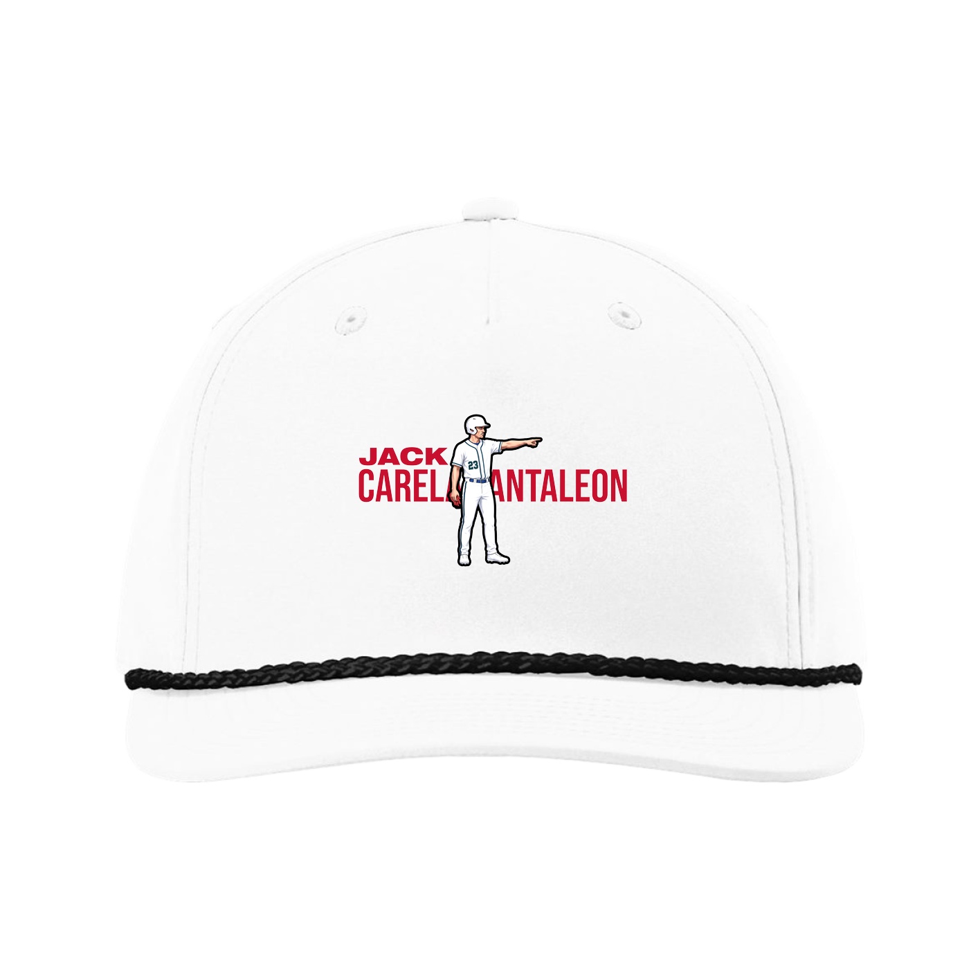 Five-Panel Classic Rope Cap — Player Name in White