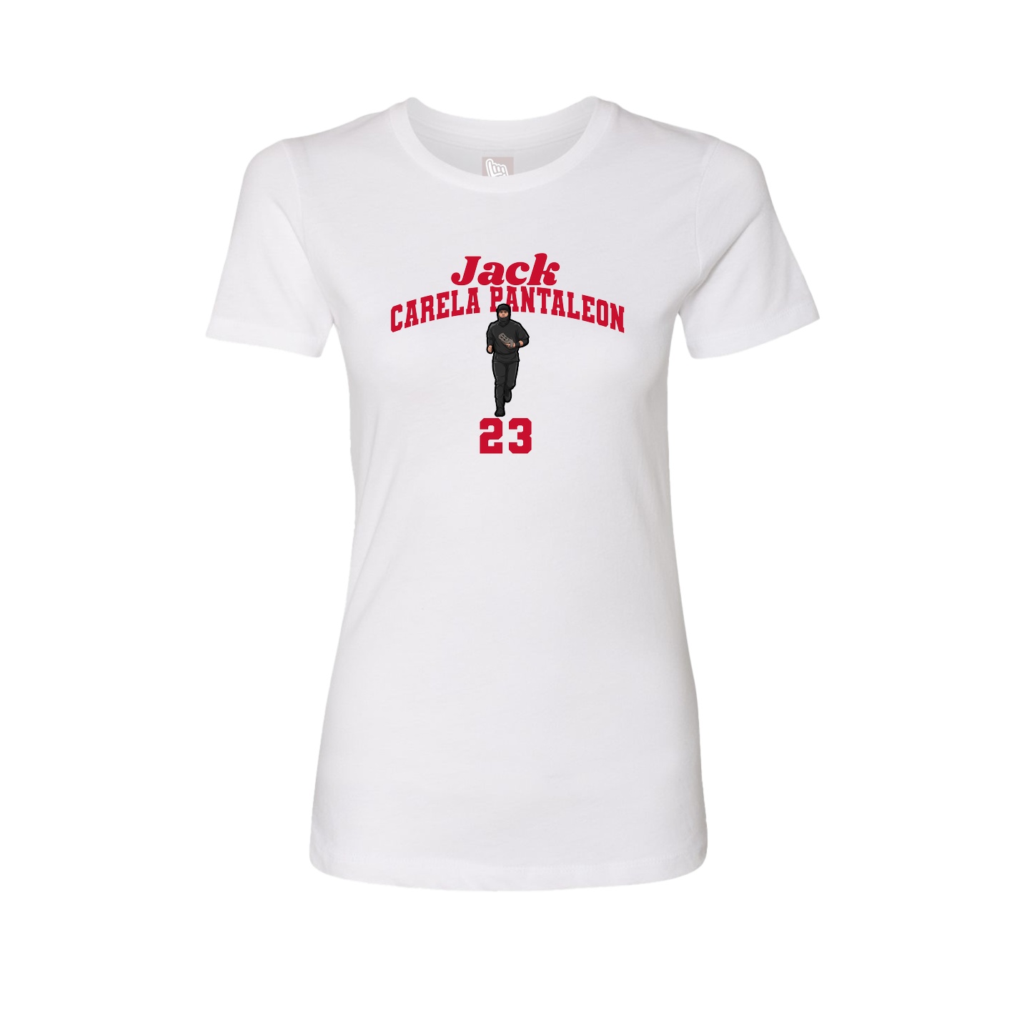 Fitted Women's Tee — Signature Arch in White