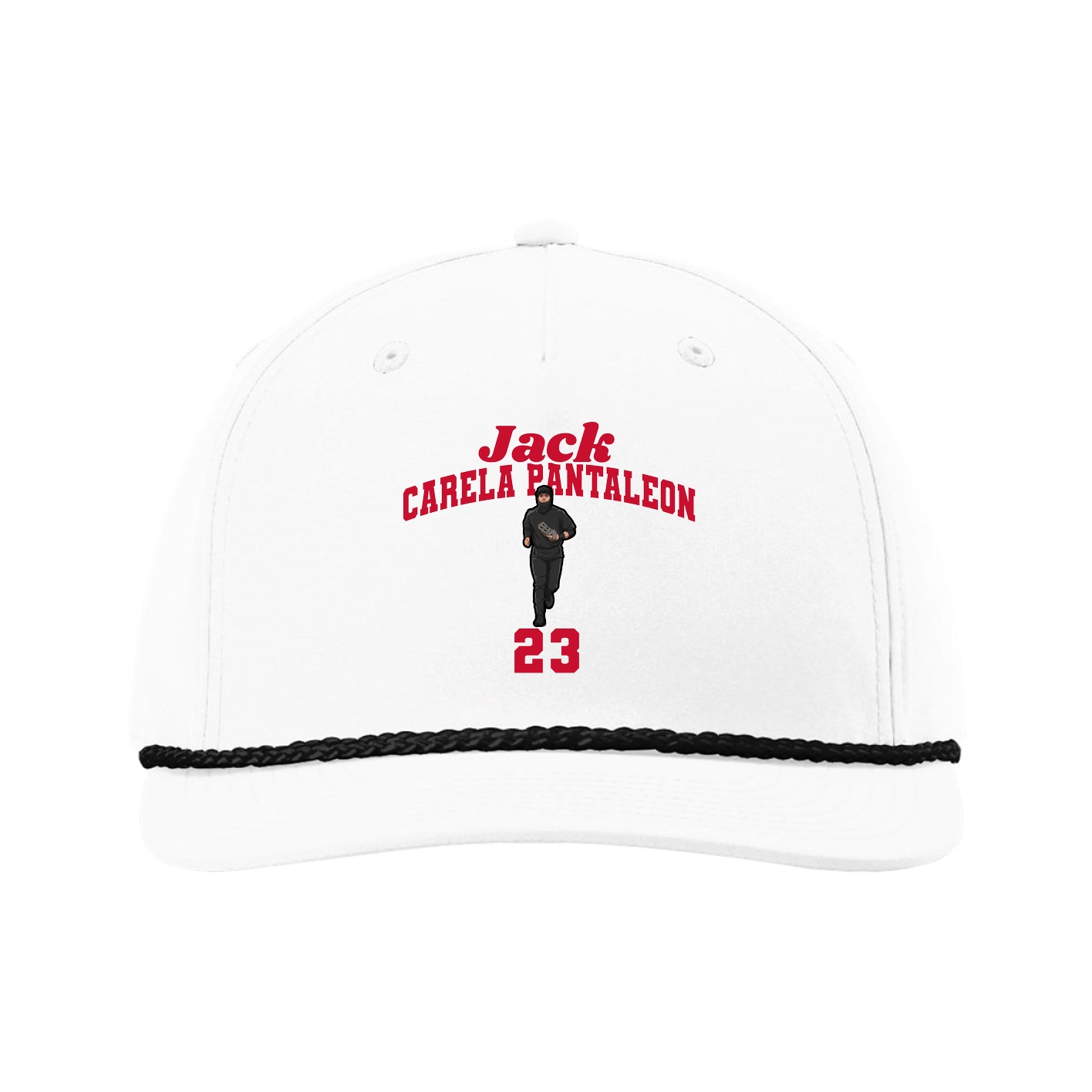 Five-Panel Classic Rope Cap — Signature Arch in White