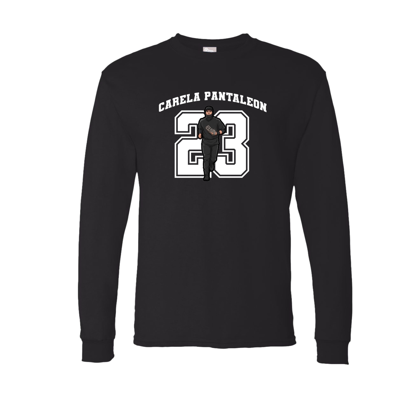 Long Sleeve Tee — Number in Black