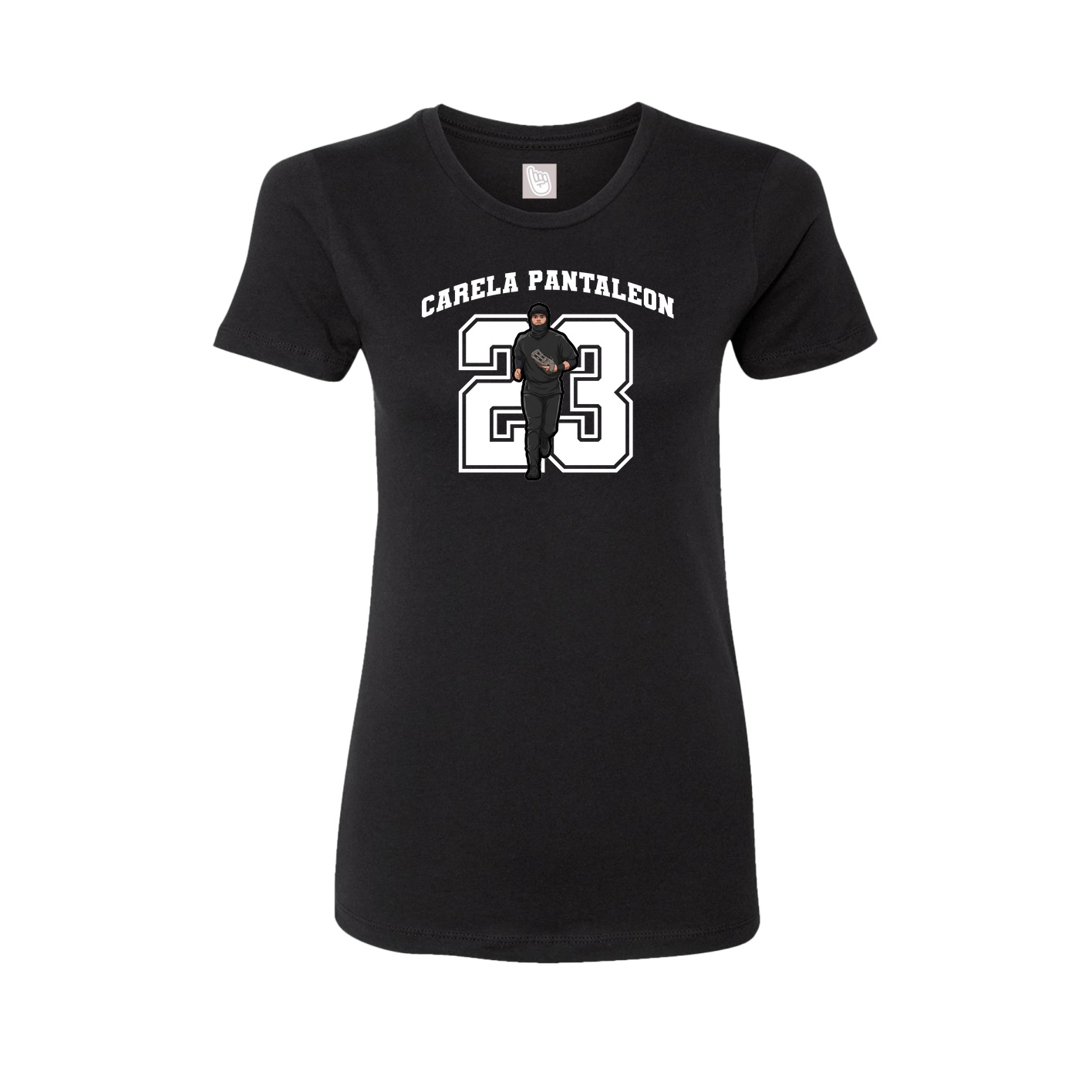 Fitted Women's Tee — Number in Black