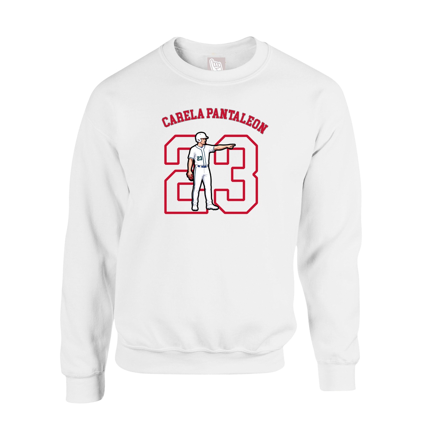 Fleece Crew — Shirsey Arch in White