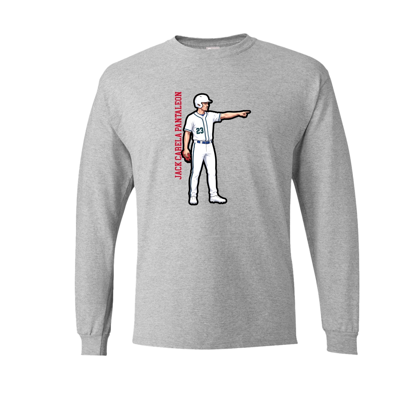 Long Sleeve Tee — Name Vertical in Grey