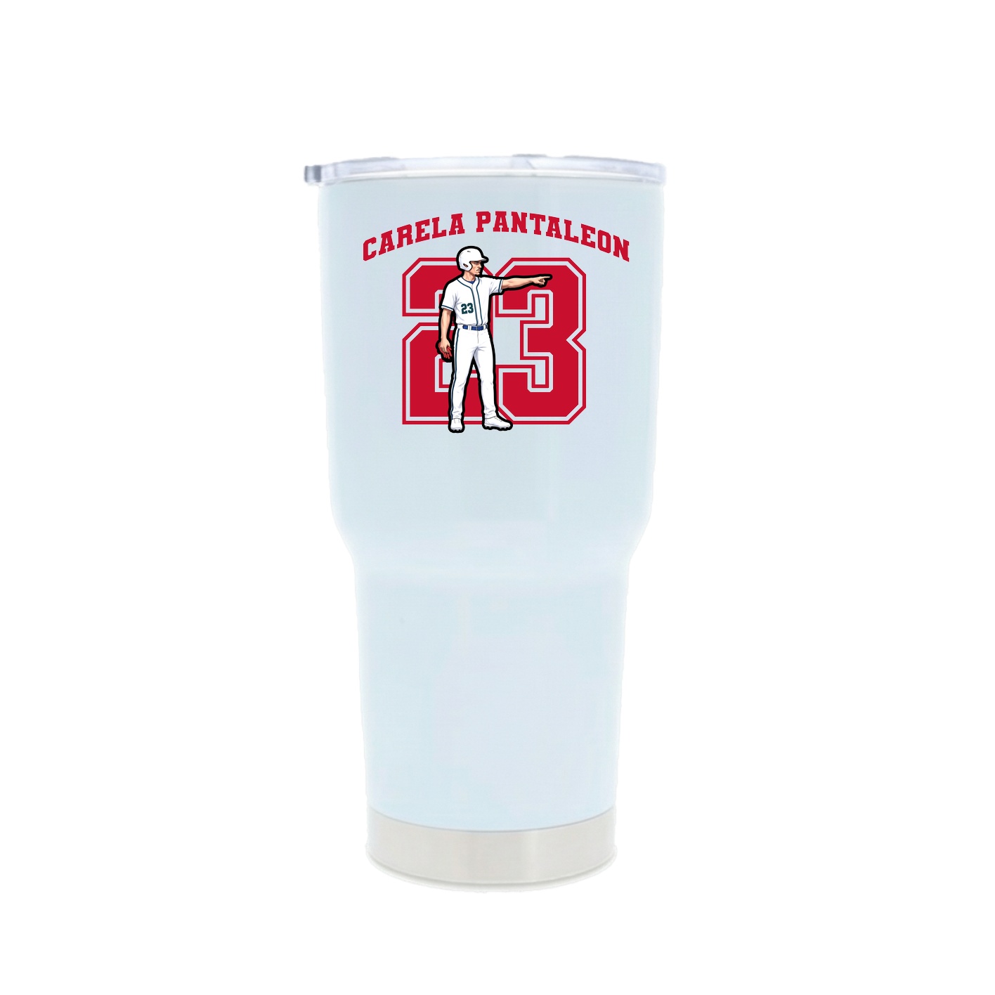 30oz Stainless Steel Tumbler — Number in White
