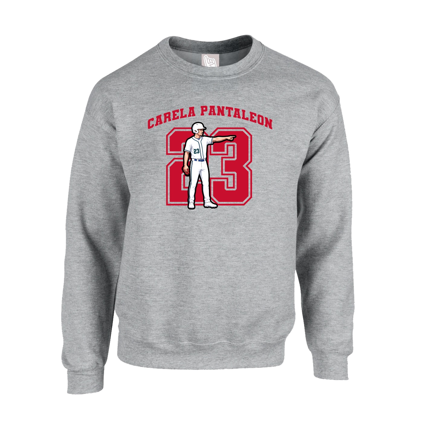 Fleece Crew — Number in Grey