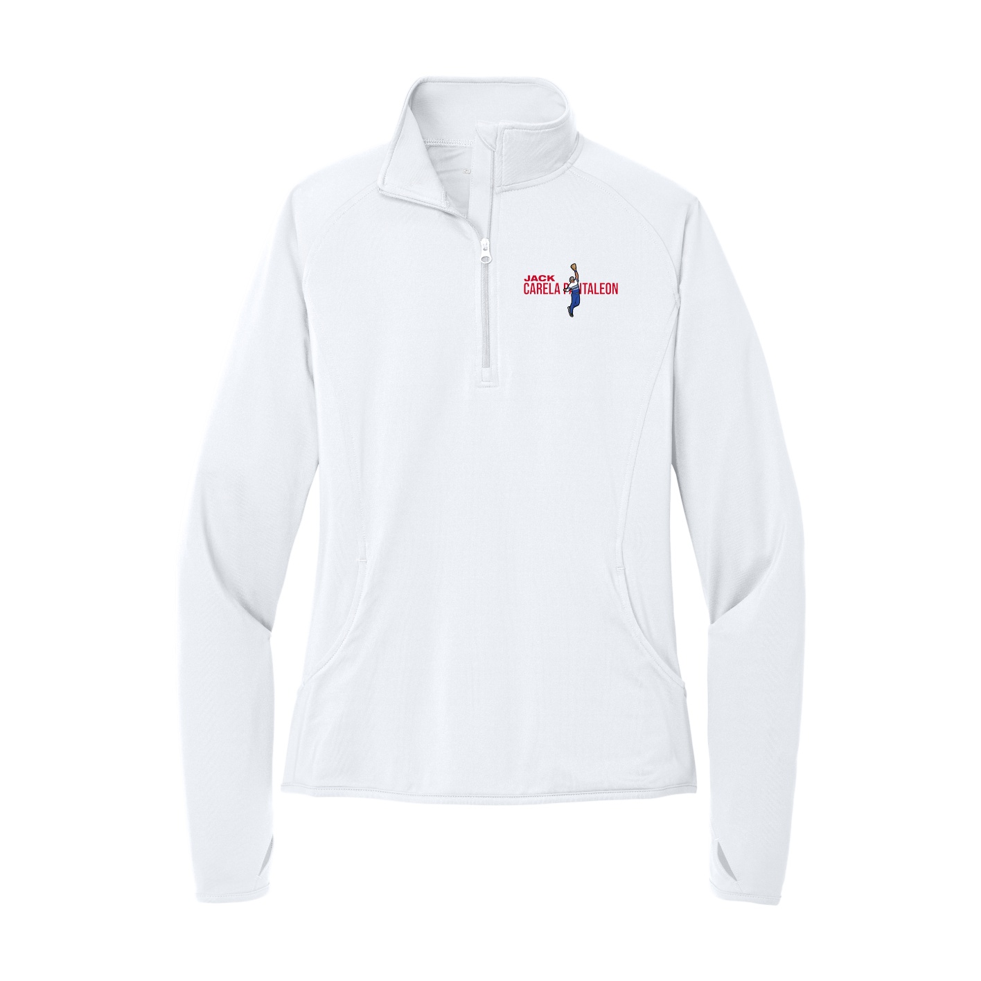 Women's Q-Zip Pullover — Player Name in White