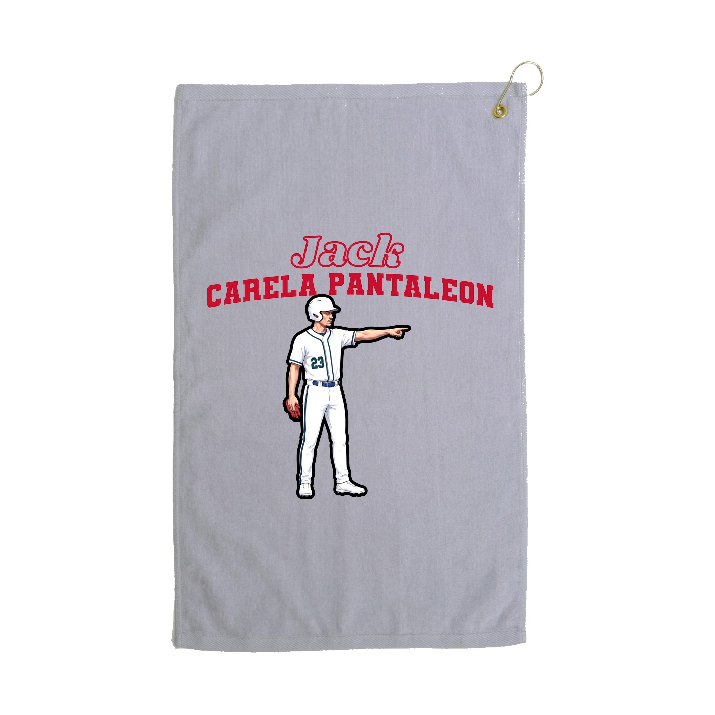 Golf Towel — Name Arch in Grey