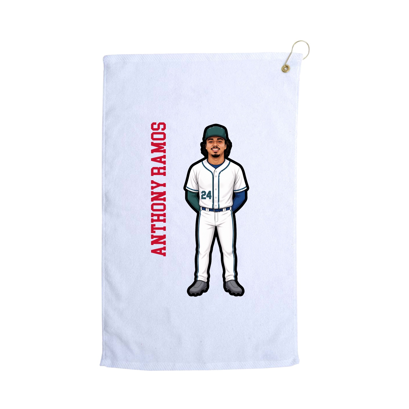 Golf Towel — Name Vertical in White