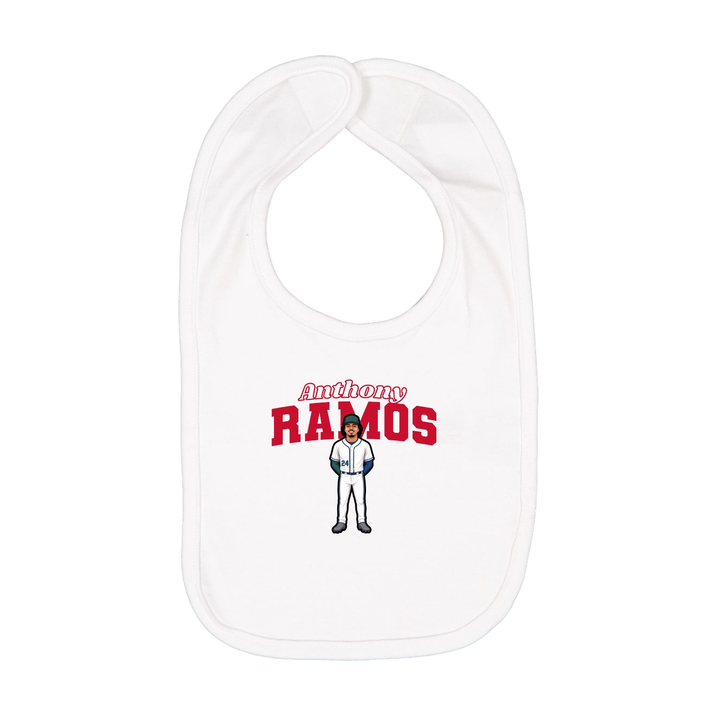 Infant Bib — Name Arch in White