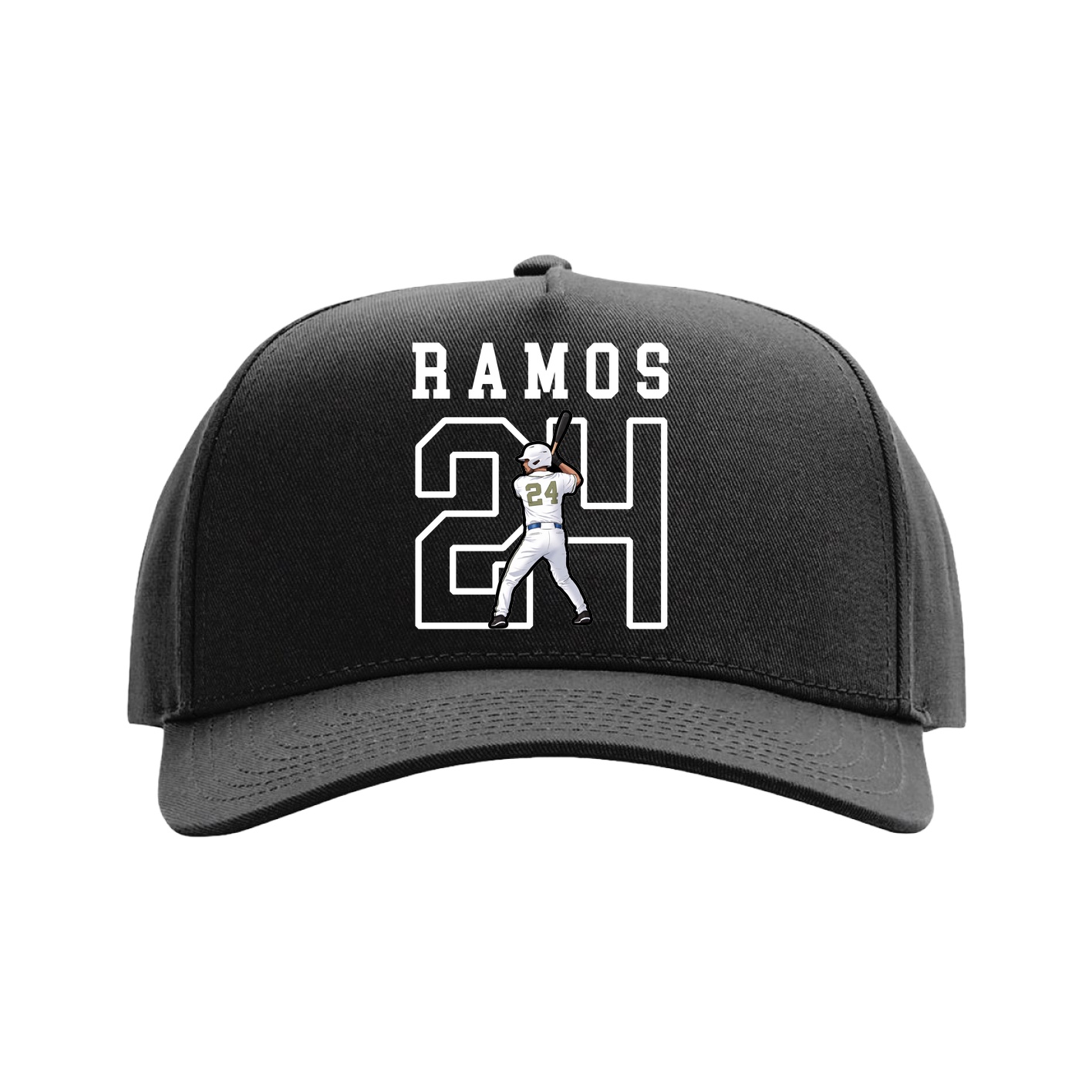 Full Fabric Five-Panel Champ Cap — Shirsey in Black