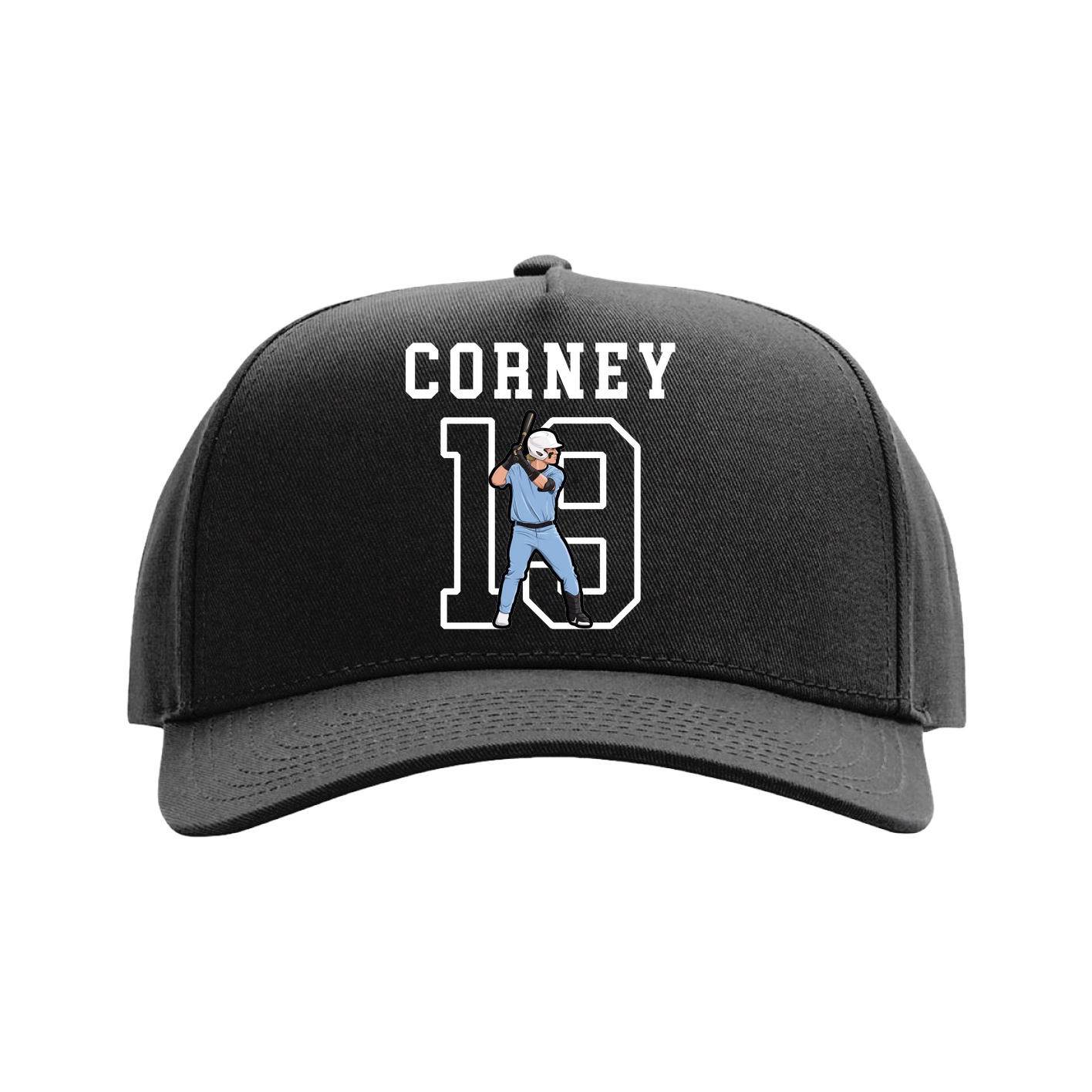 Full Fabric Five-Panel Champ Cap — Shirsey in Black