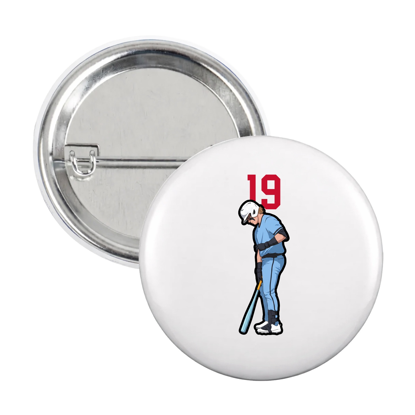 Game Day Button — Number Top in White