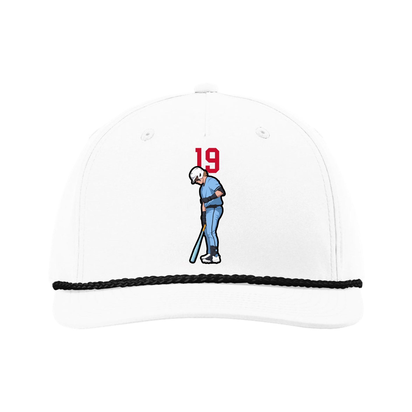 Five-Panel Classic Rope Cap — Number Top in White