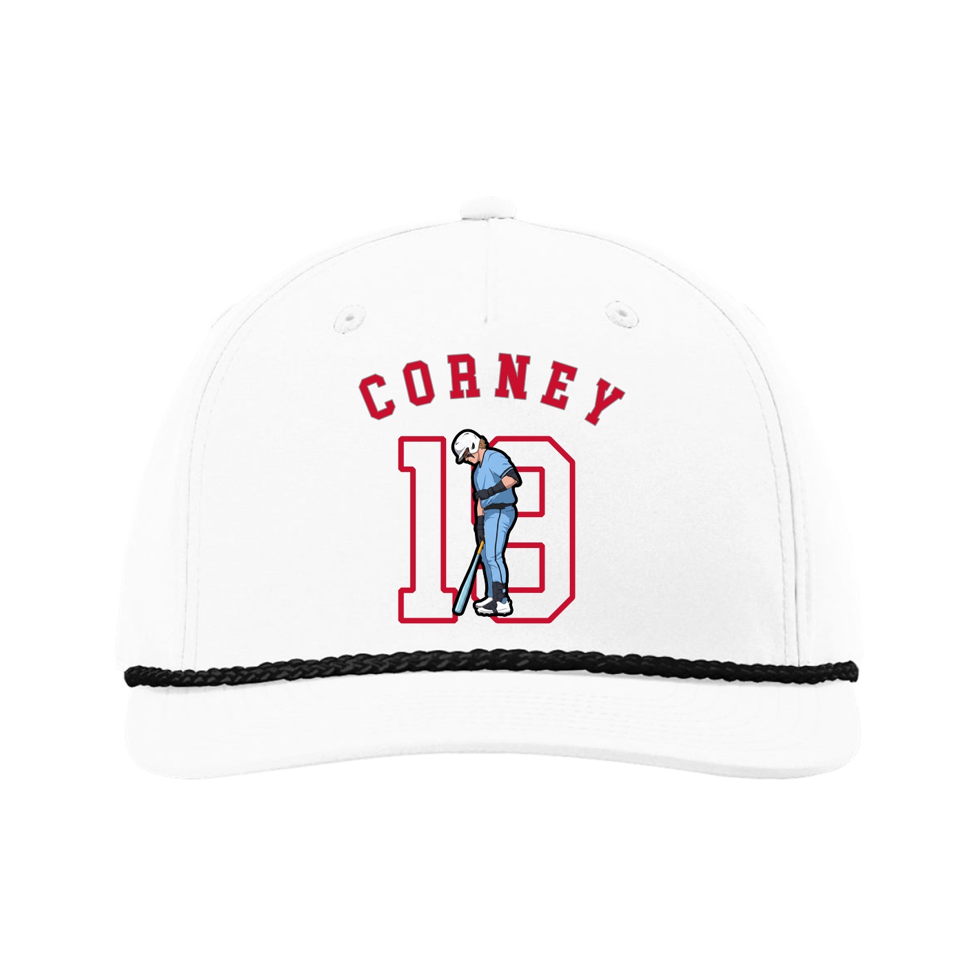 Five-Panel Classic Rope Cap — Shirsey Arch in White