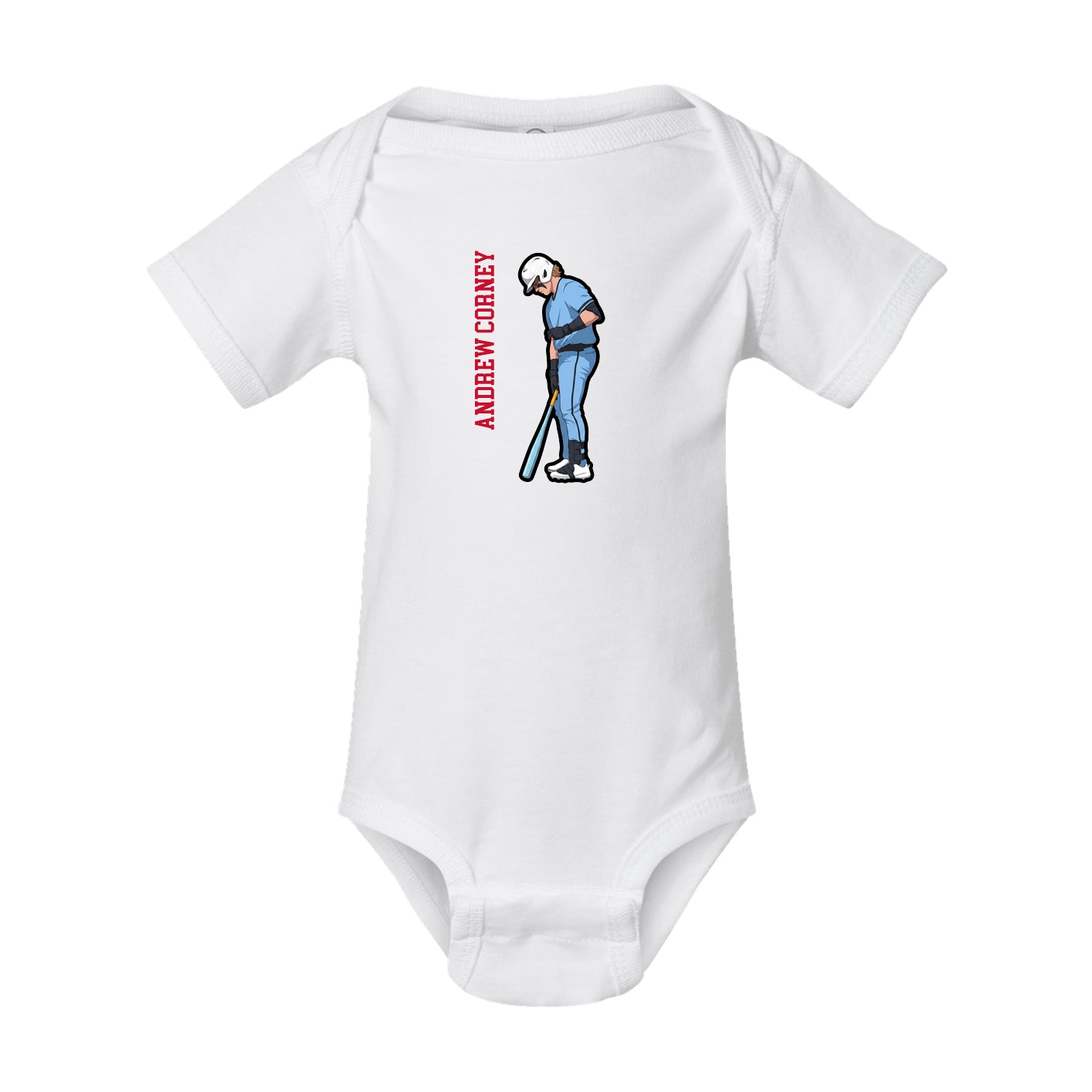 Baby Onesie — Name Vertical in White