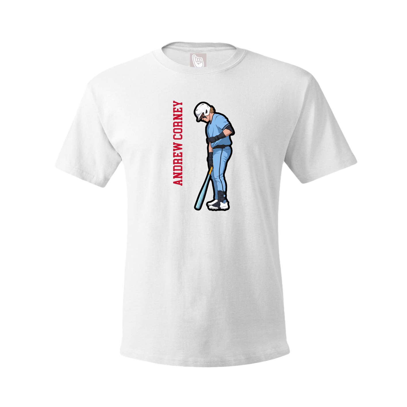 Youth Tee — Name Vertical in White