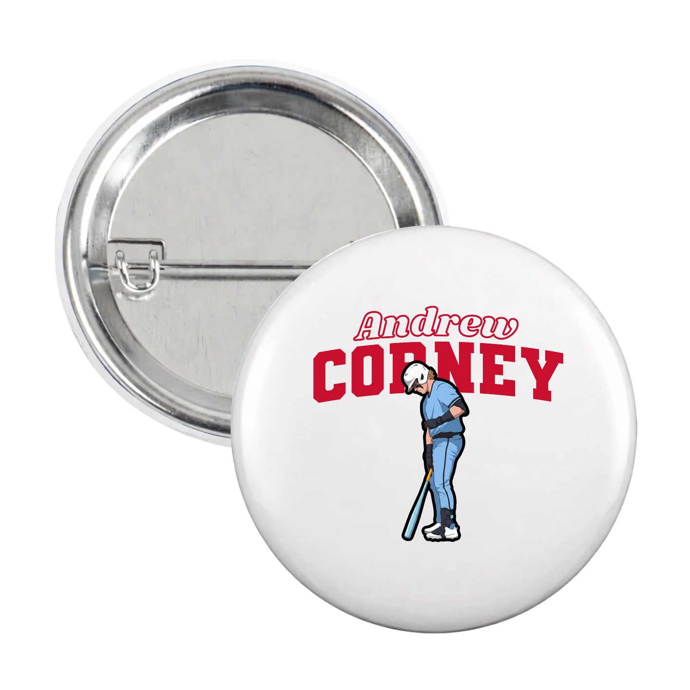 Game Day Button — Name Arch in White