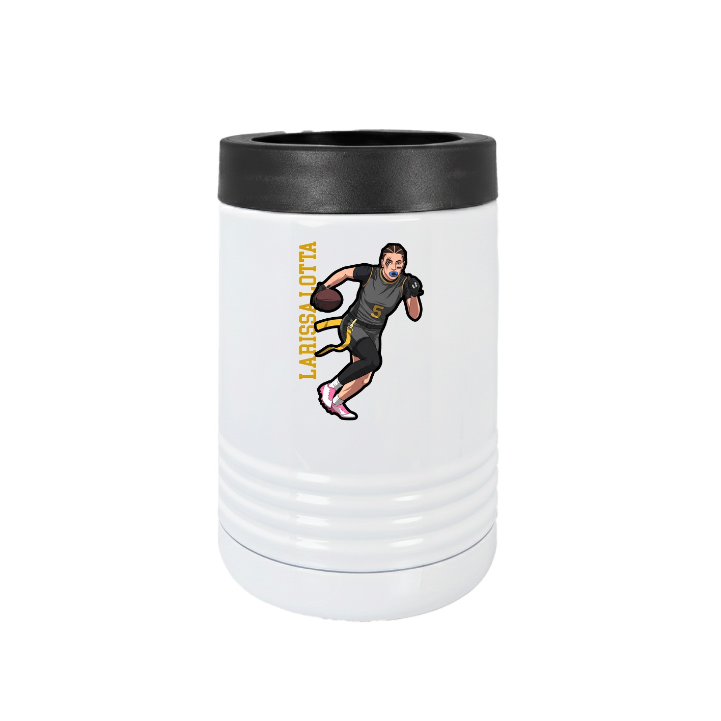 Beverage Holder — Name Vertical in White