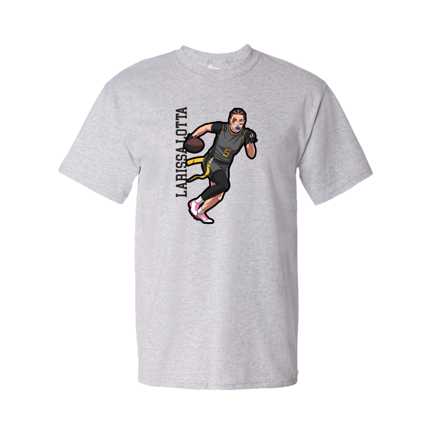 Youth Tee — Name Vertical in Grey