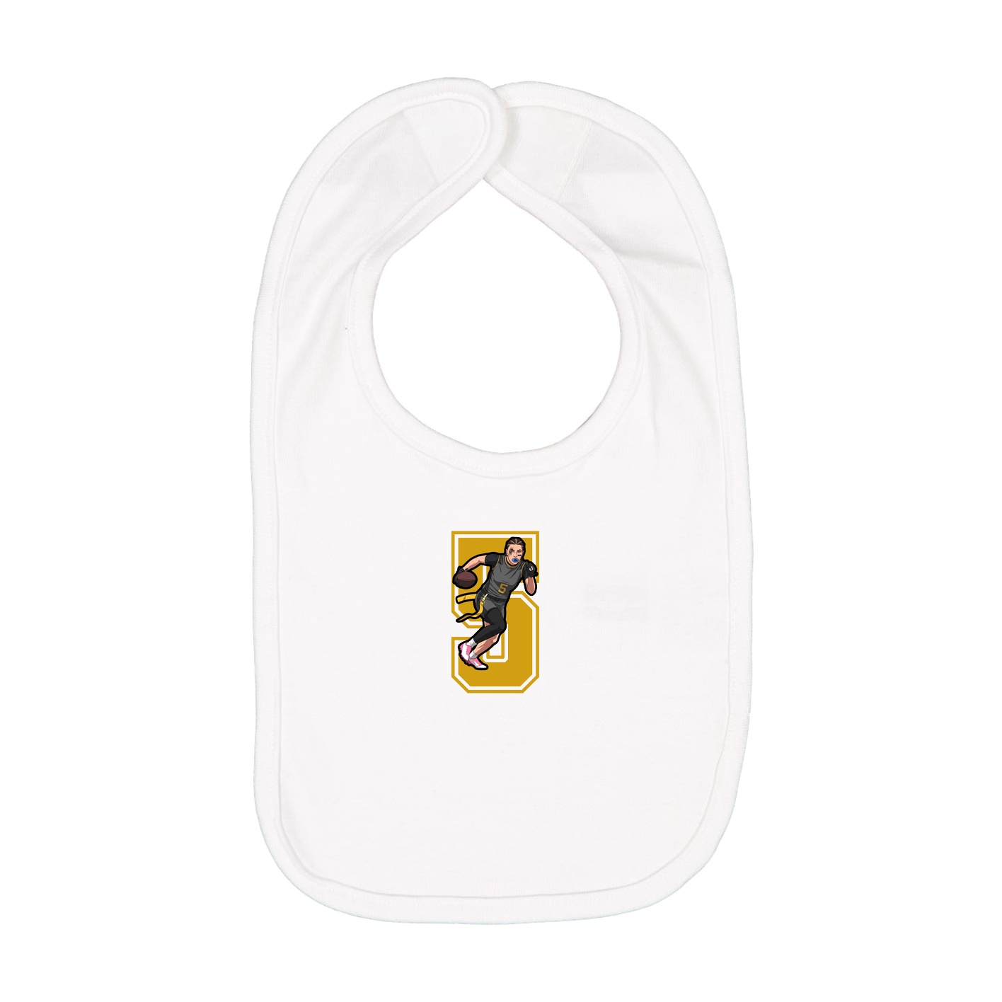 Infant Bib — Number in White