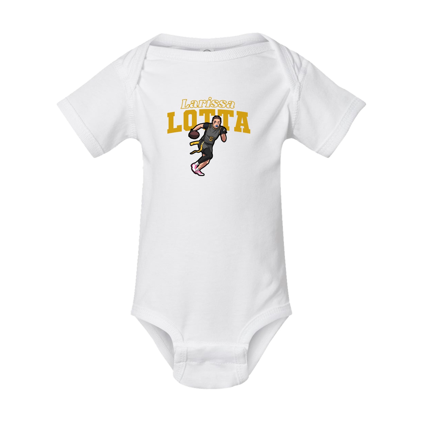 Baby Onesie — Name Arch in White