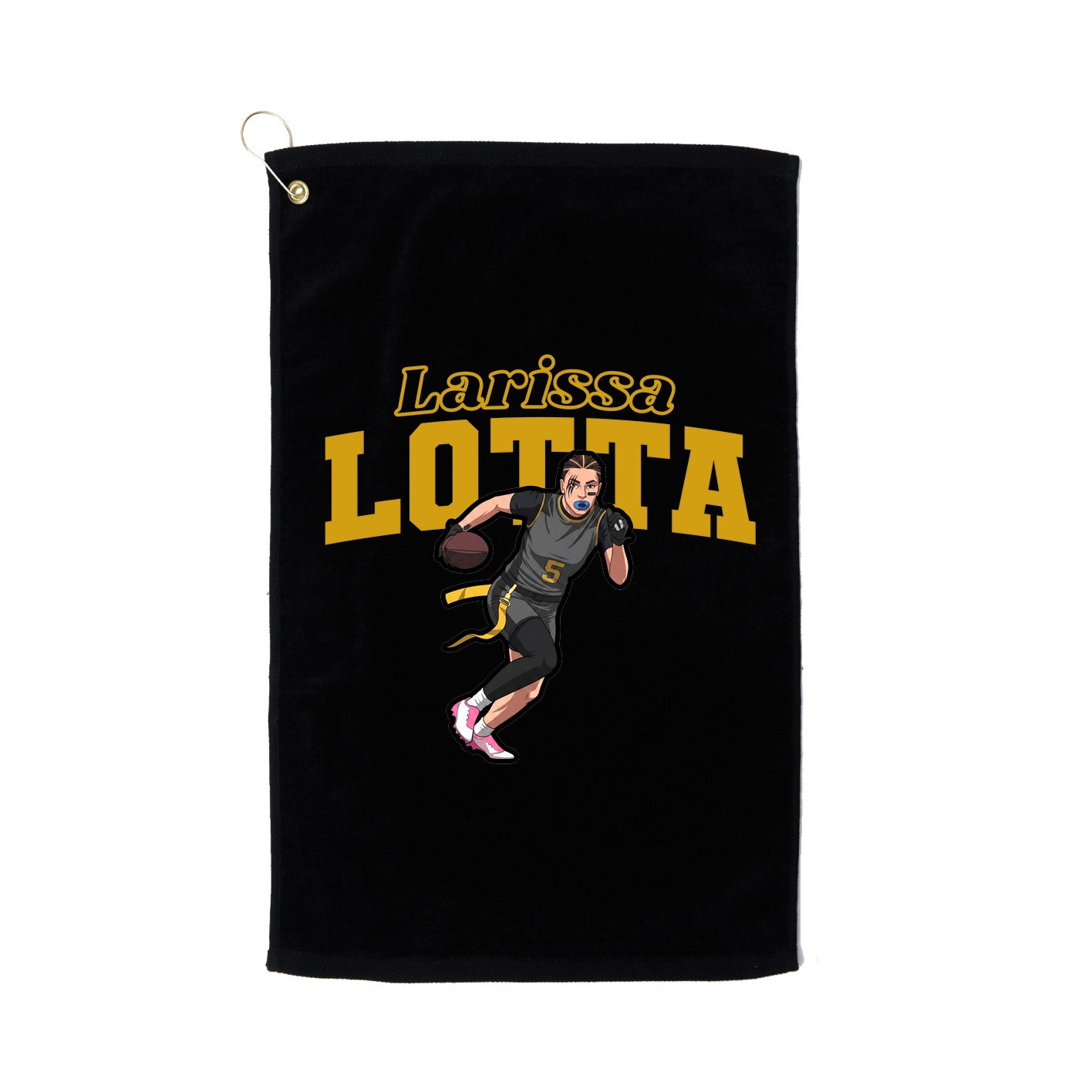 Golf Towel — Name Arch in Black