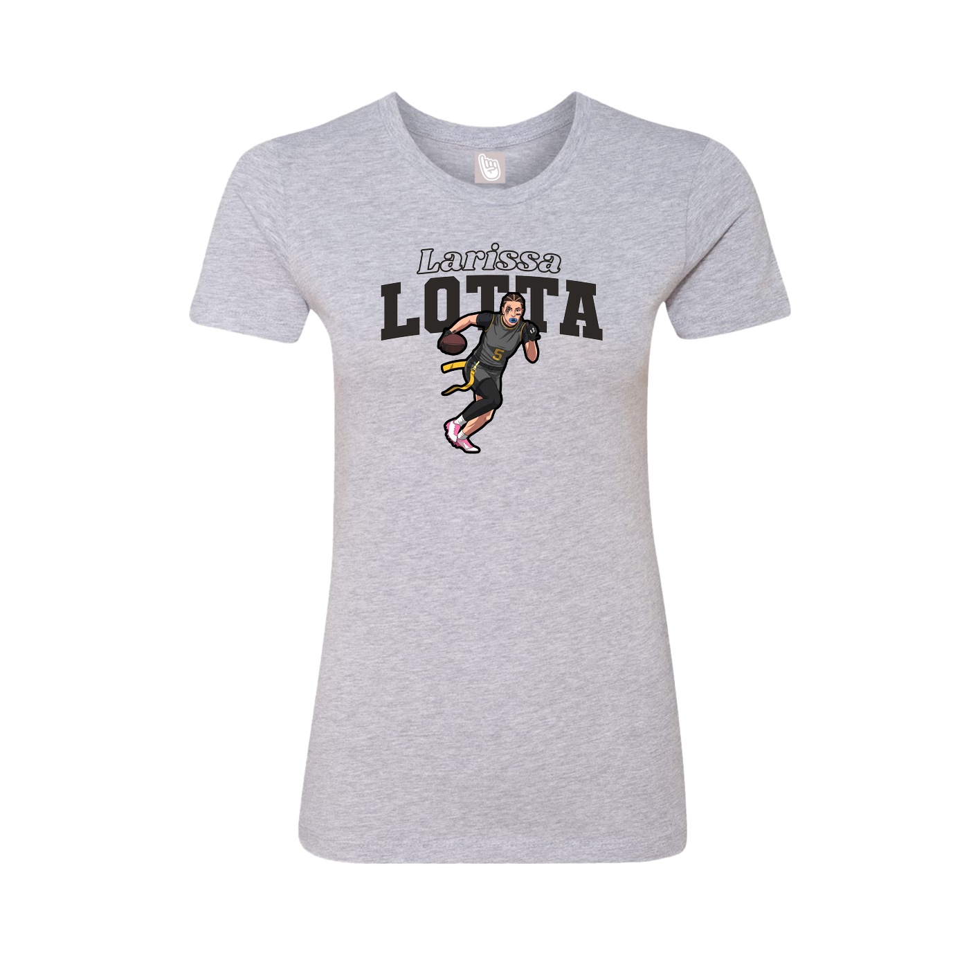 Womens Tee — Name Arch in Grey