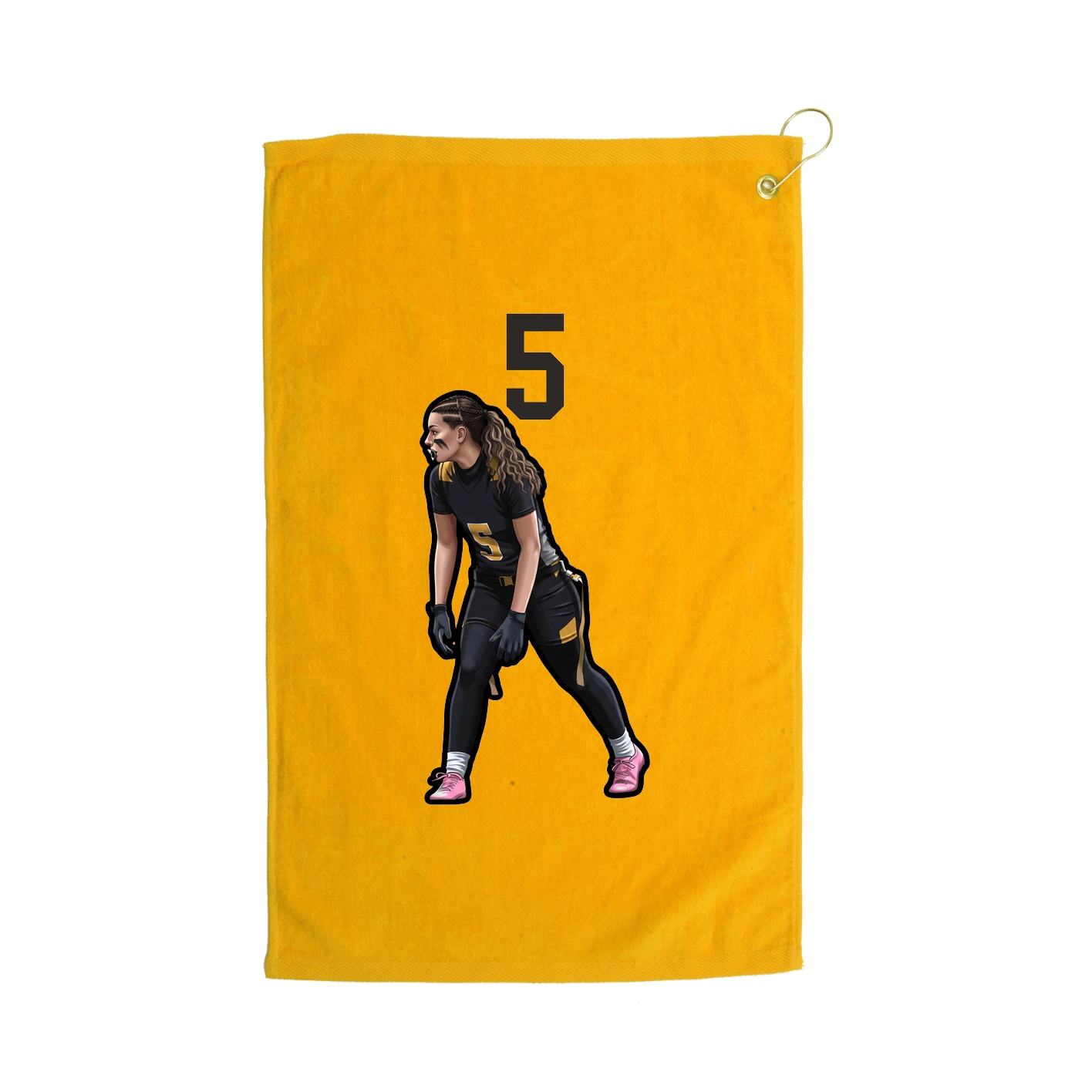 Golf Towel — Number Top in Gold