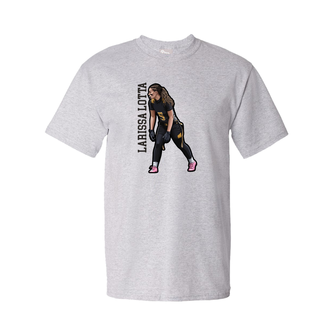 Youth Tee — Name Vertical in Grey