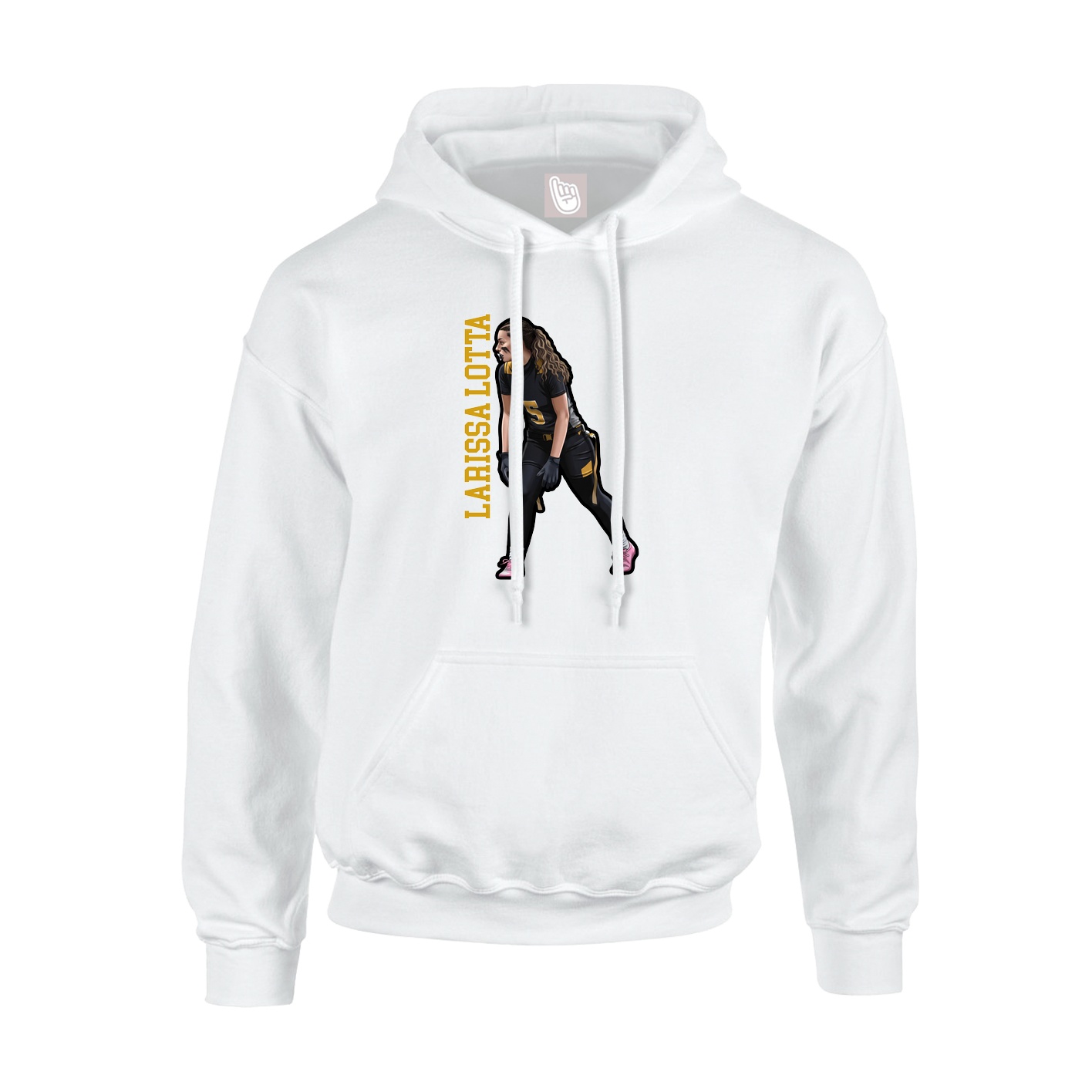 Youth Hoodie — Name Vertical in White