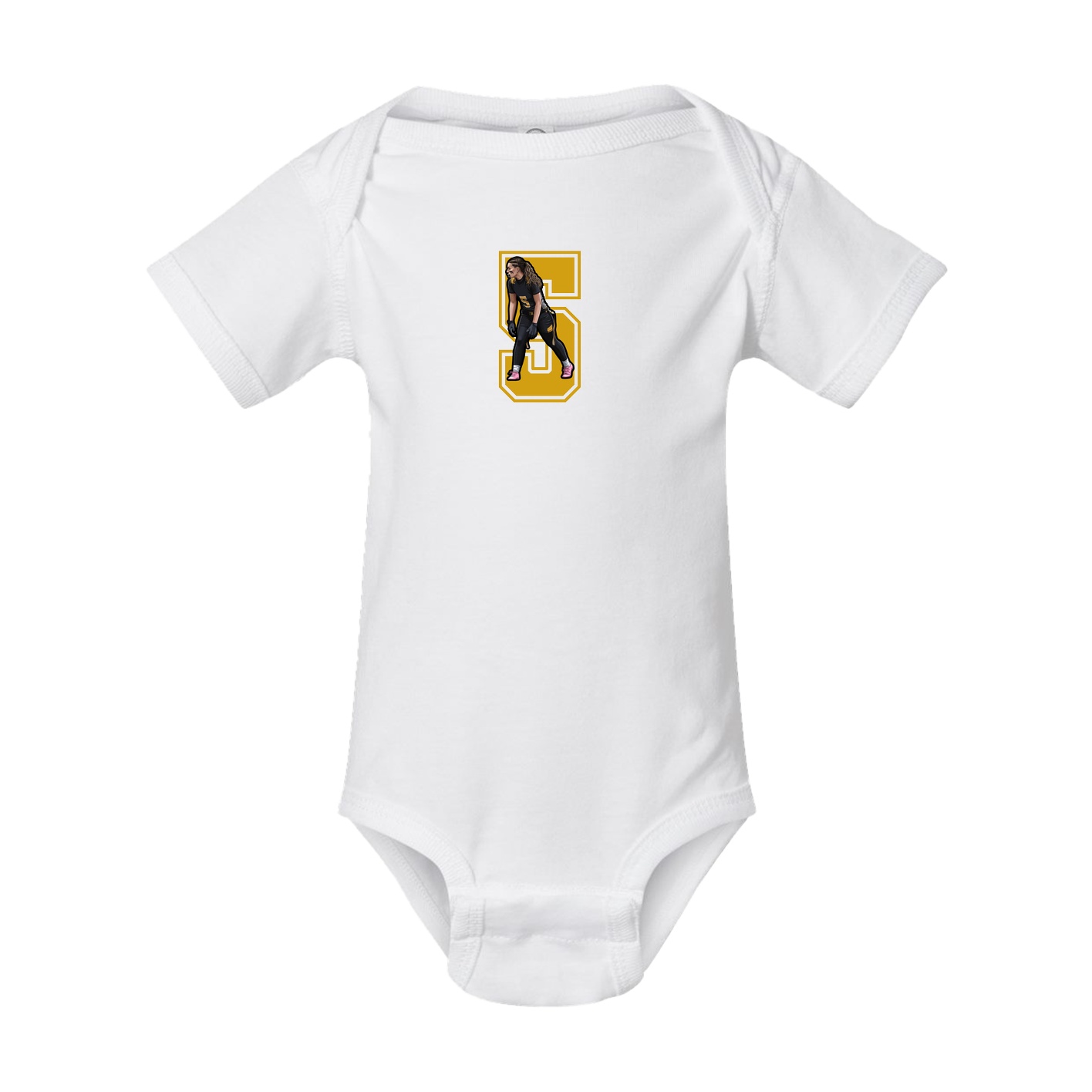 Baby Onesie — Number in White