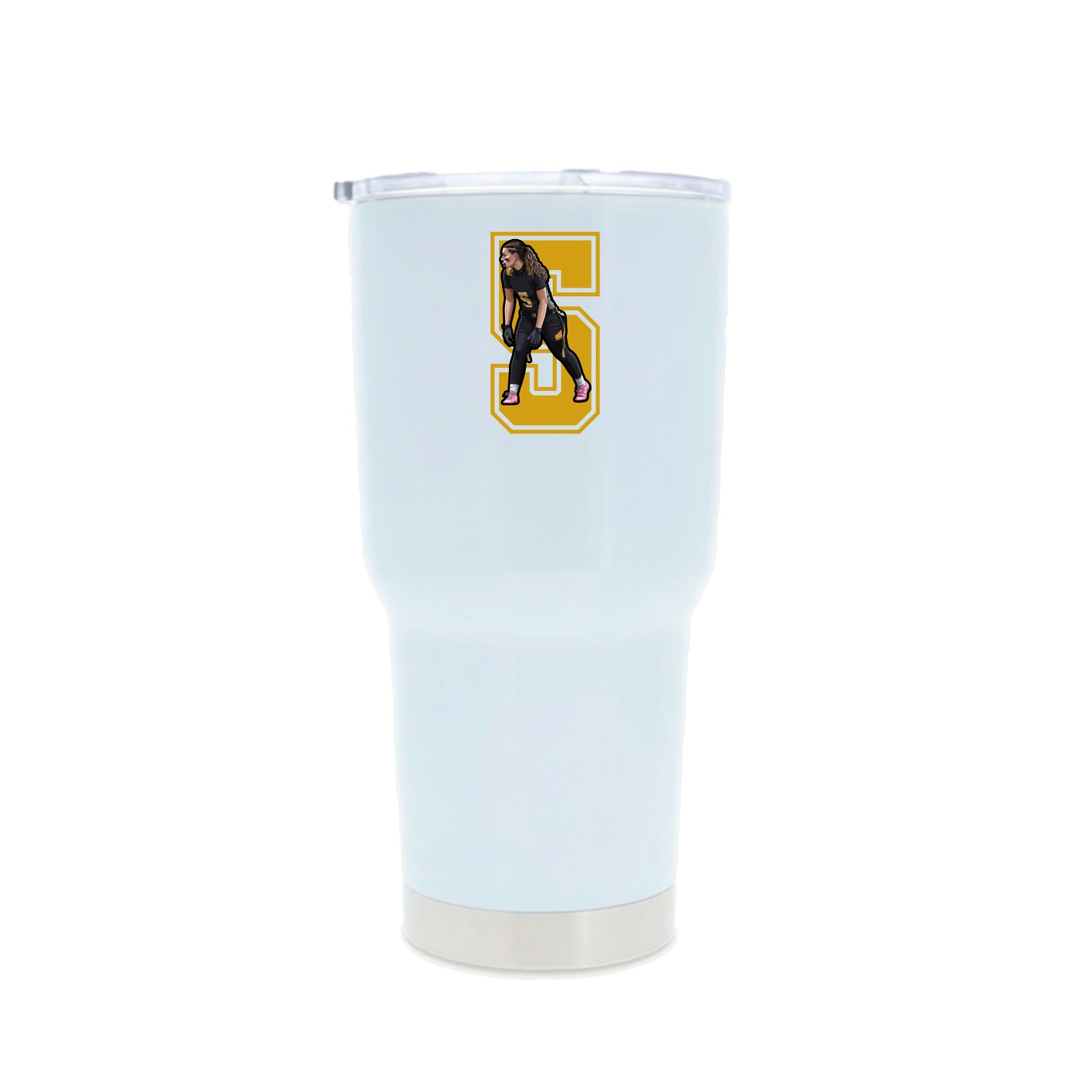 30oz Stainless Steel Tumbler — Number in White
